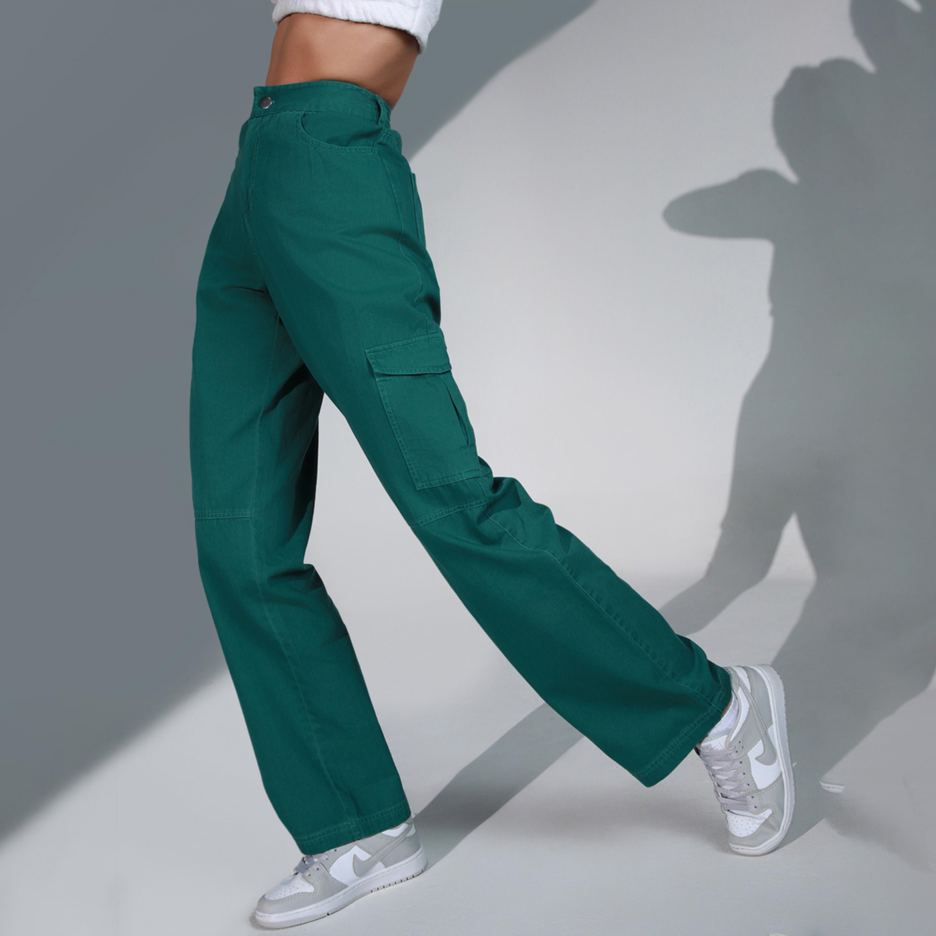 Hubberholme X Styli Women Green Trousers-women-clothing-bottoms-trousers-image-2