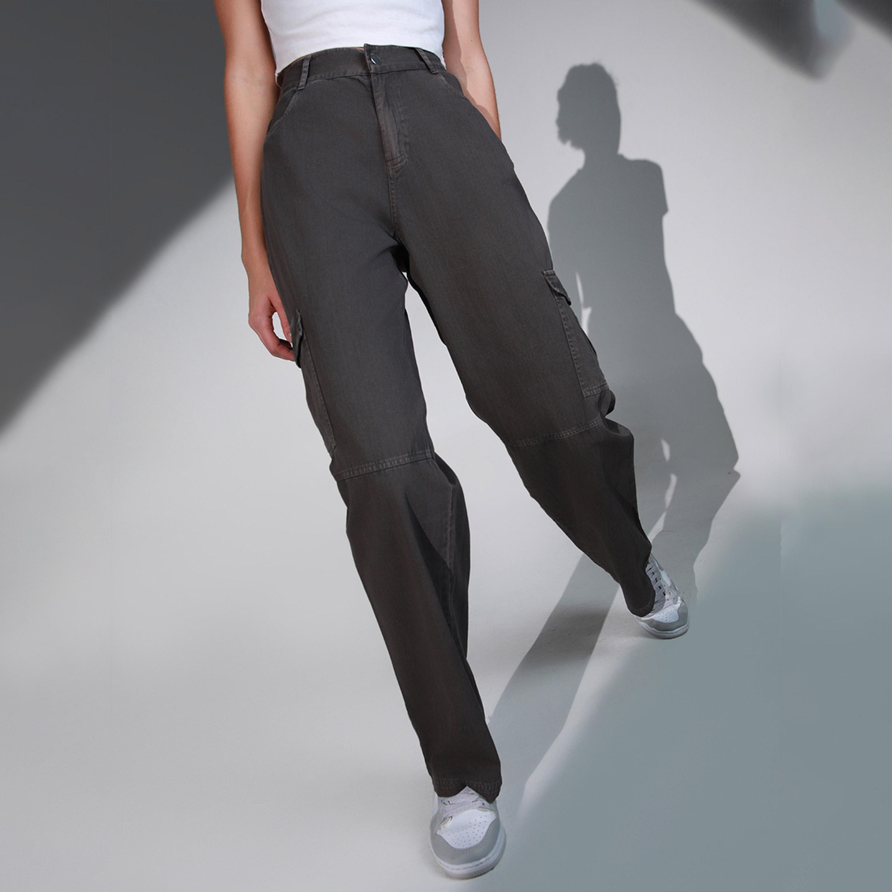 Hubberholme X Styli Women Grey Trousers-women-clothing-bottoms-trousers-image-1