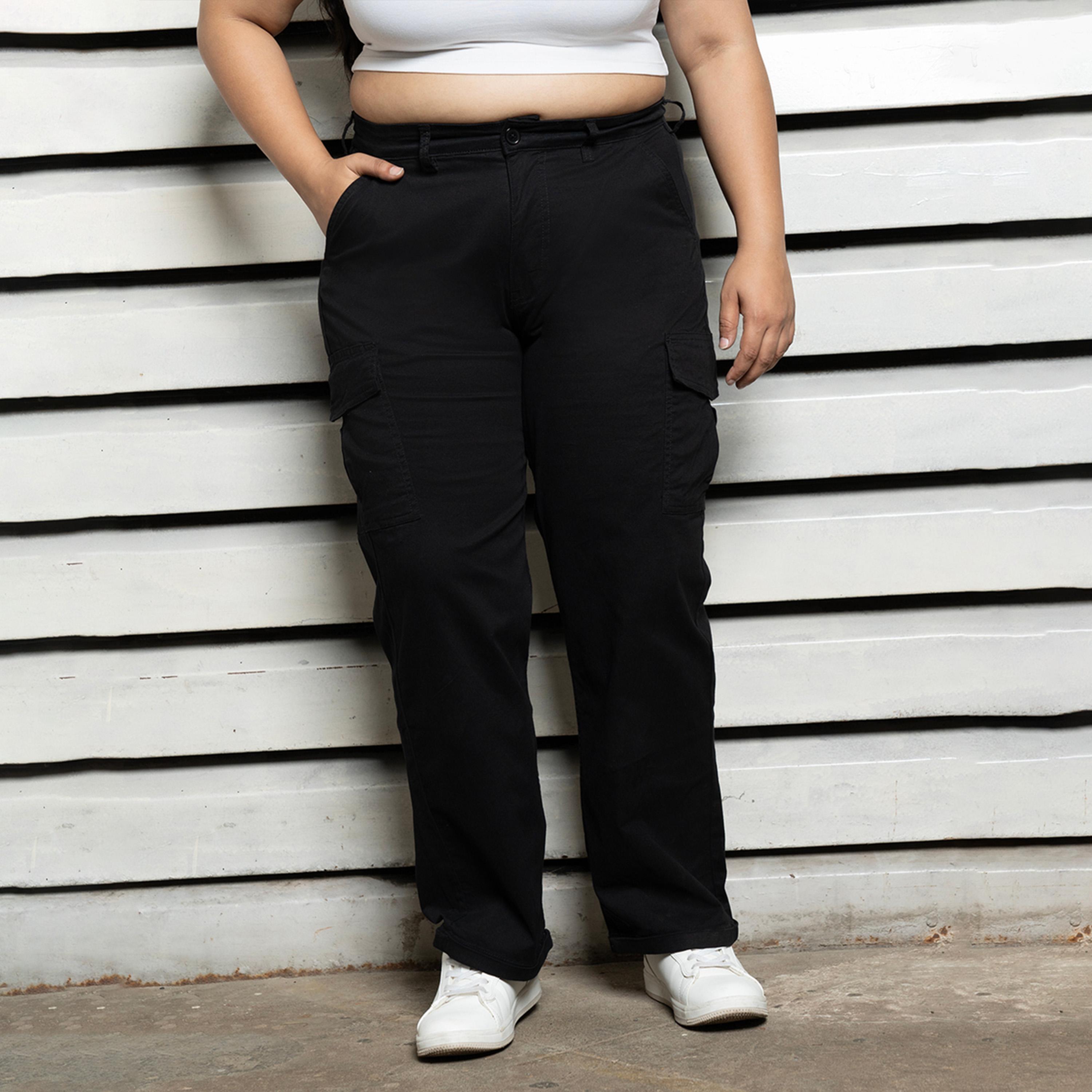 High Star X Styli Plus Size High Rise Regular Fit Trousers-women-clothing-bottoms-trousers-image-2