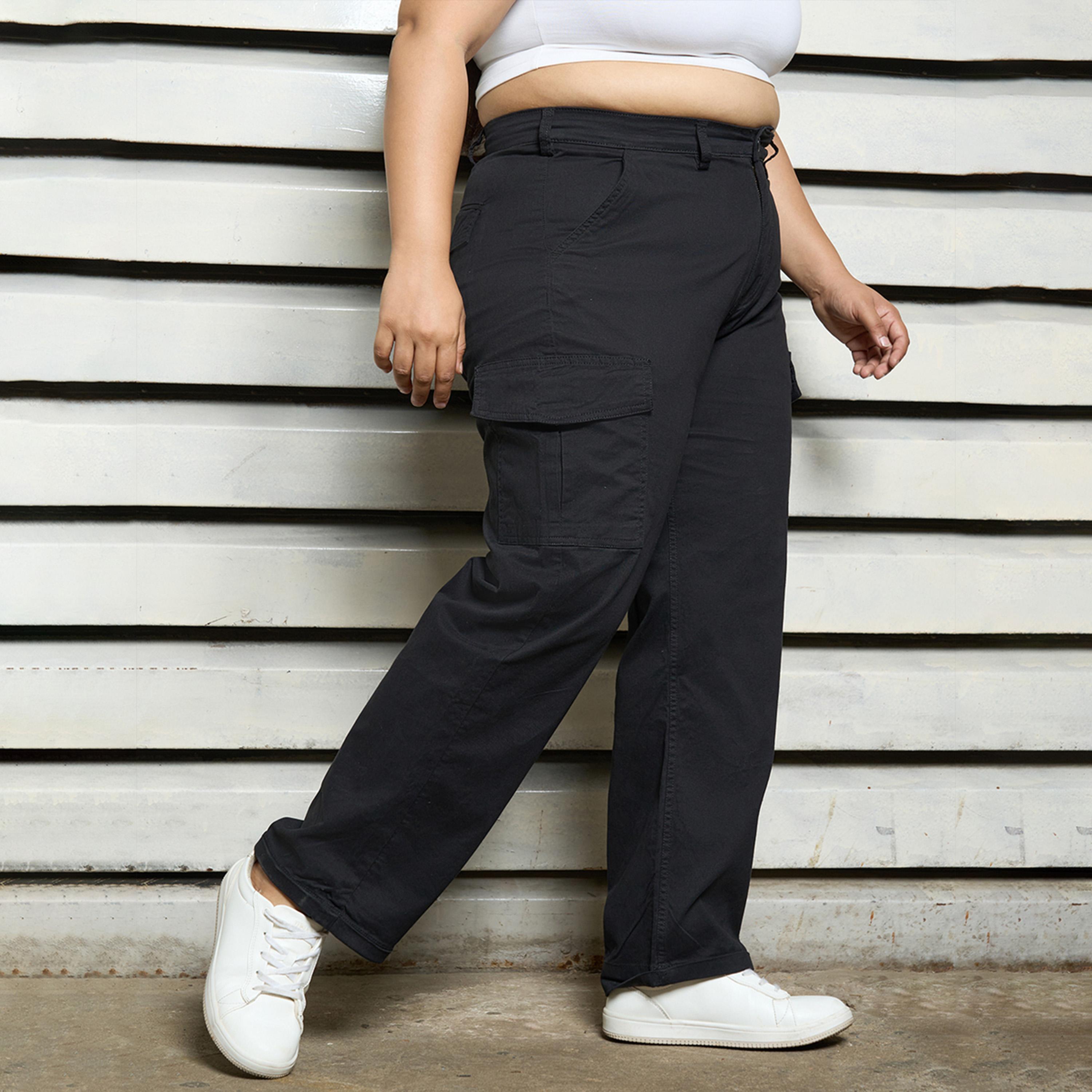 High Star X Styli Plus Size High Rise Regular Fit Trousers-women-clothing-bottoms-trousers-image-3