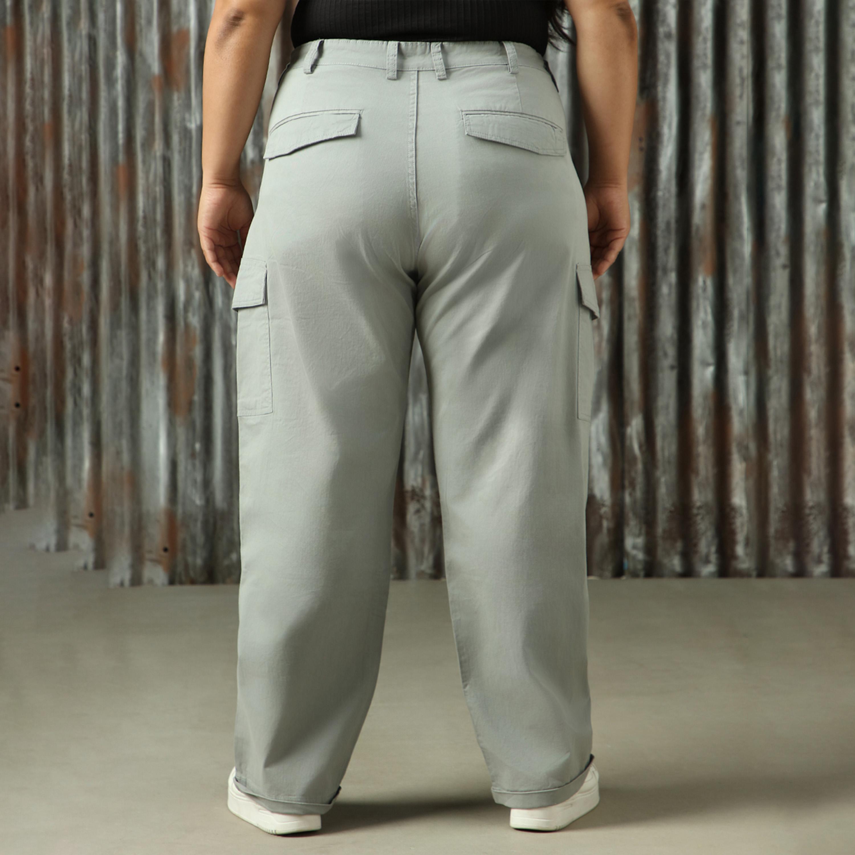 هاي ستار × ستايلي - بنطال بخصر مرتفع وقصة عادية مقاس كبير-women-clothing-bottoms-trousers-image-3