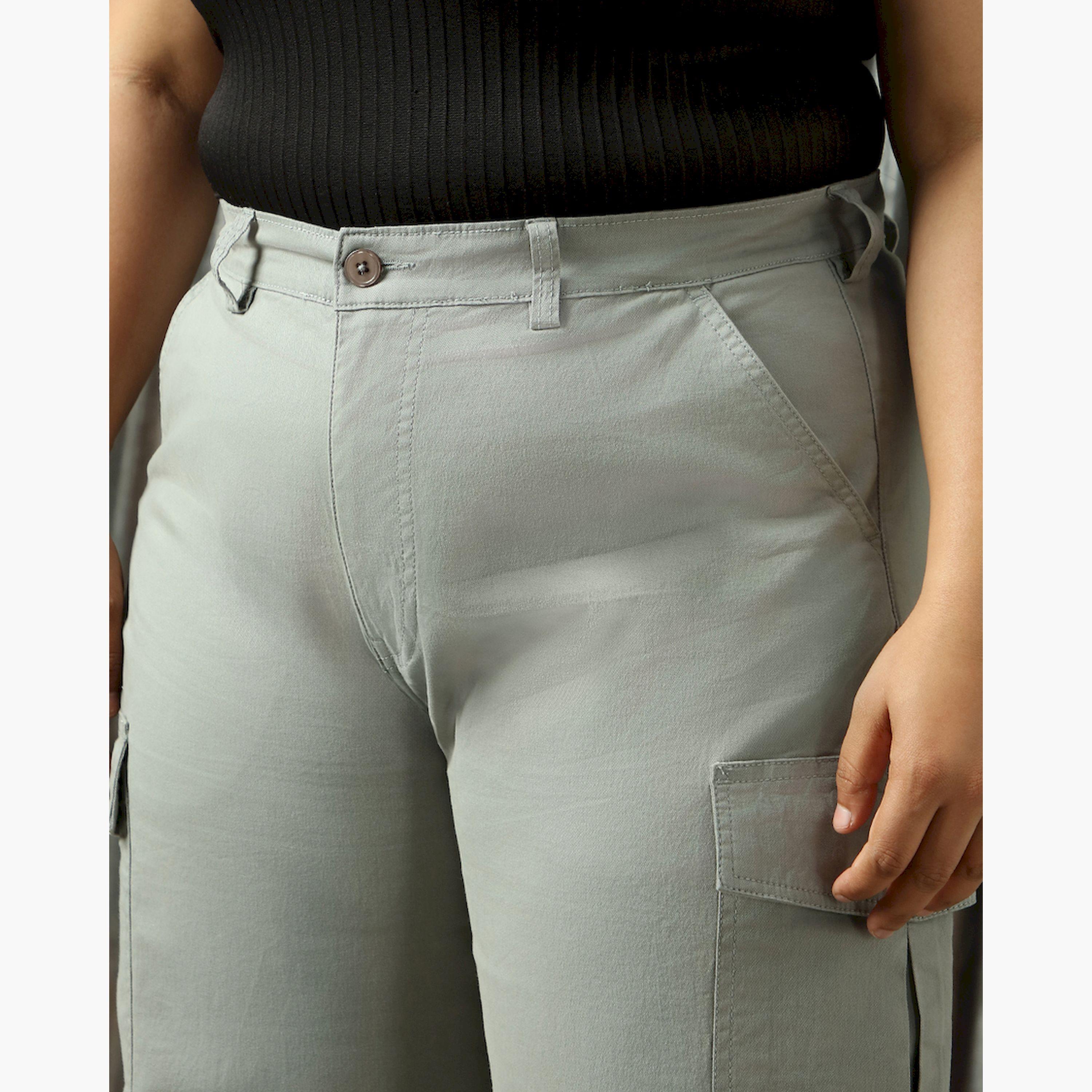 هاي ستار × ستايلي - بنطال بخصر مرتفع وقصة عادية مقاس كبير-women-clothing-bottoms-trousers-image-4
