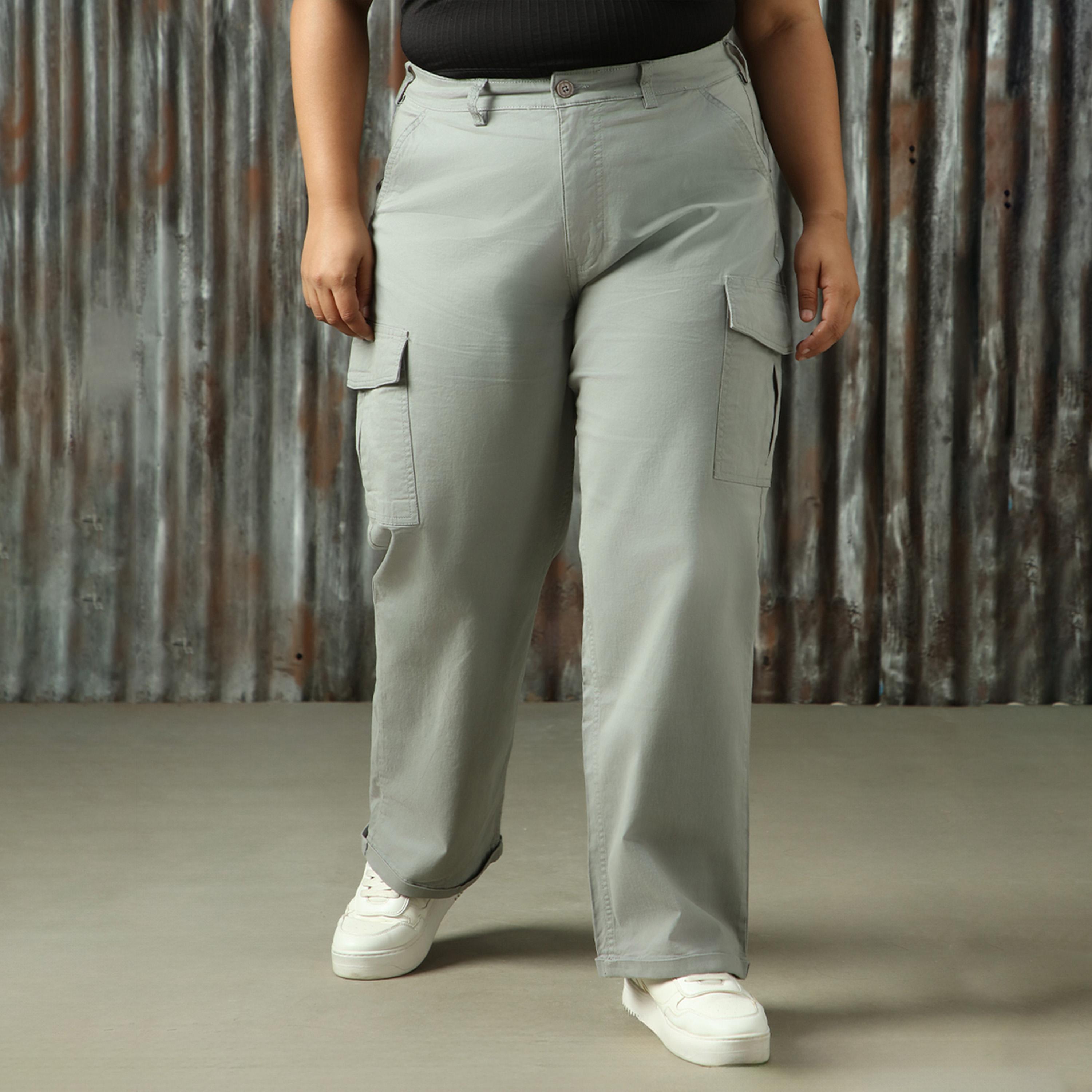 هاي ستار × ستايلي - بنطال بخصر مرتفع وقصة عادية مقاس كبير-women-clothing-bottoms-trousers-image-6