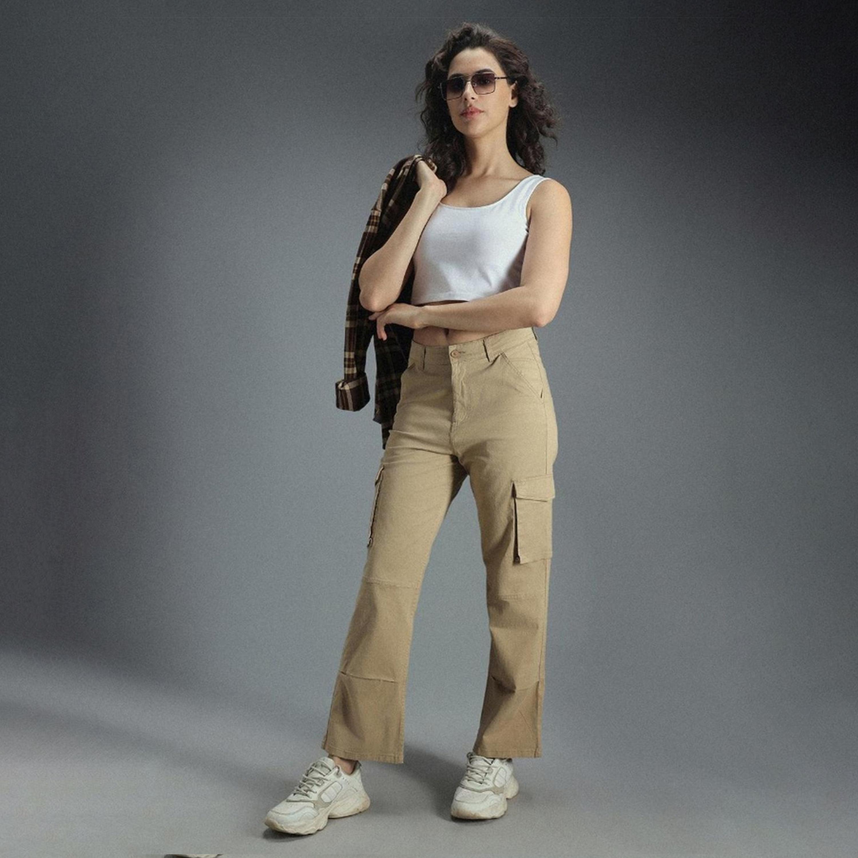 High Star X Styli Women Khaki Trousers-women-clothing-bottoms-trousers-image-1