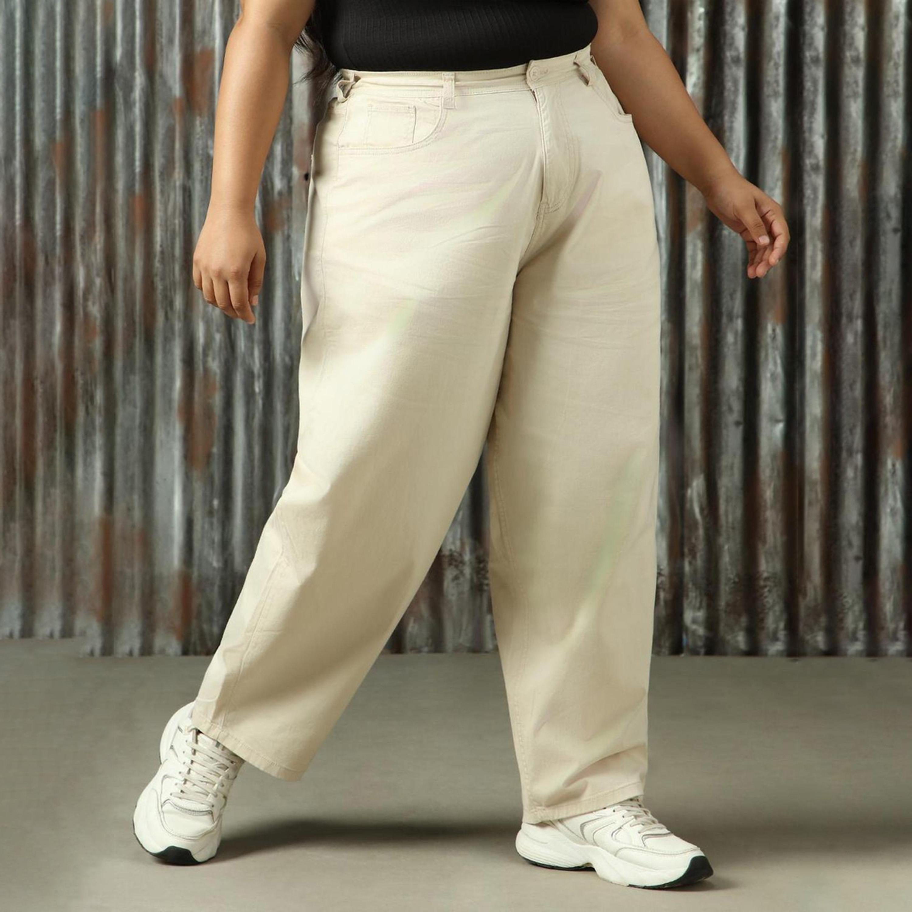 High Star X Styli Plus Size High Rise Regular Fit Trousers-women-clothing-bottoms-trousers-image-2