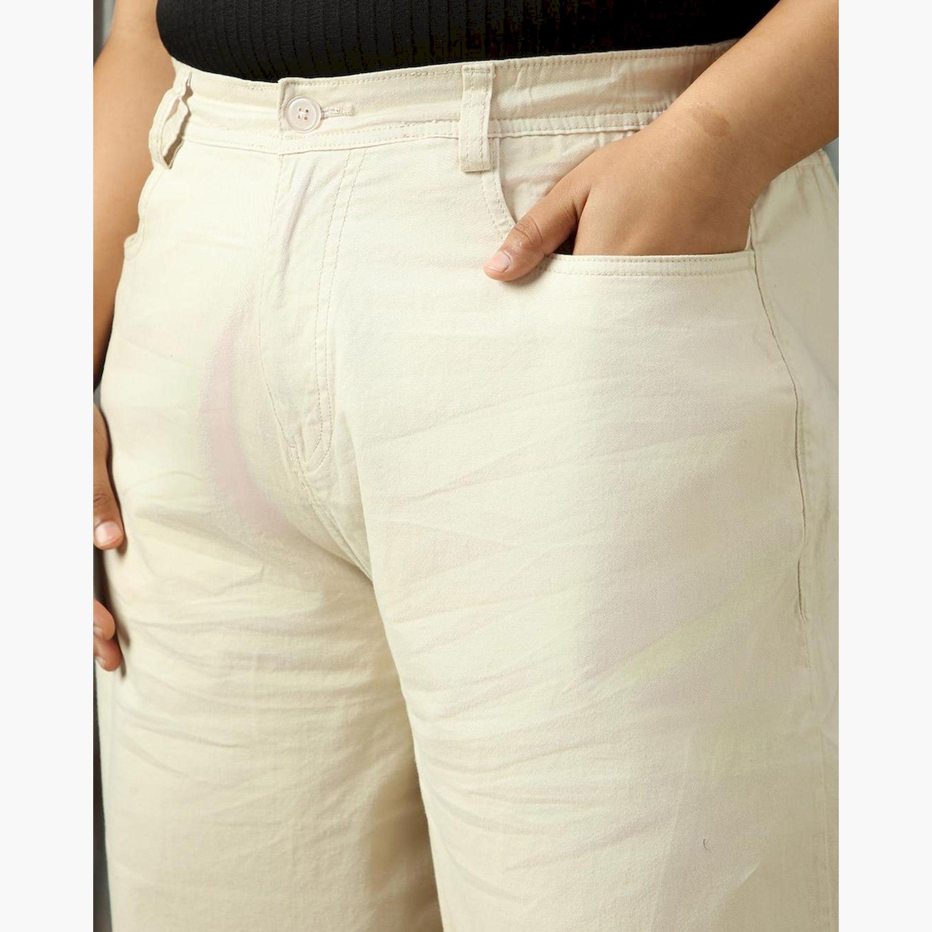 هاي ستار × ستايلي - بنطال بخصر مرتفع وقصة عادية مقاس كبير-women-clothing-bottoms-trousers-image-4