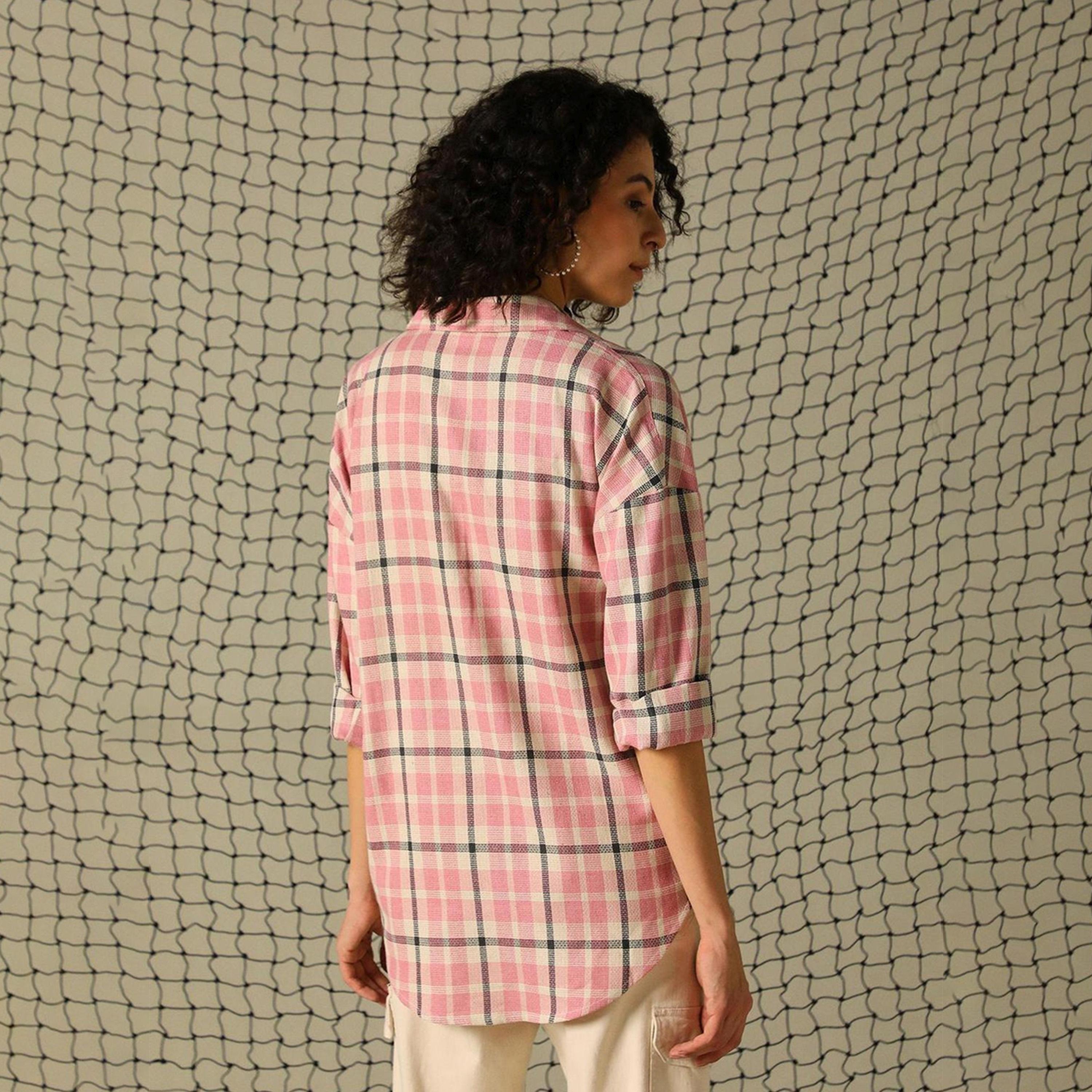Hubberholme X Styli Checked Regular Fit Spread Collar Shirts-women-clothing-shirtsandblouses-shirts-image-3
