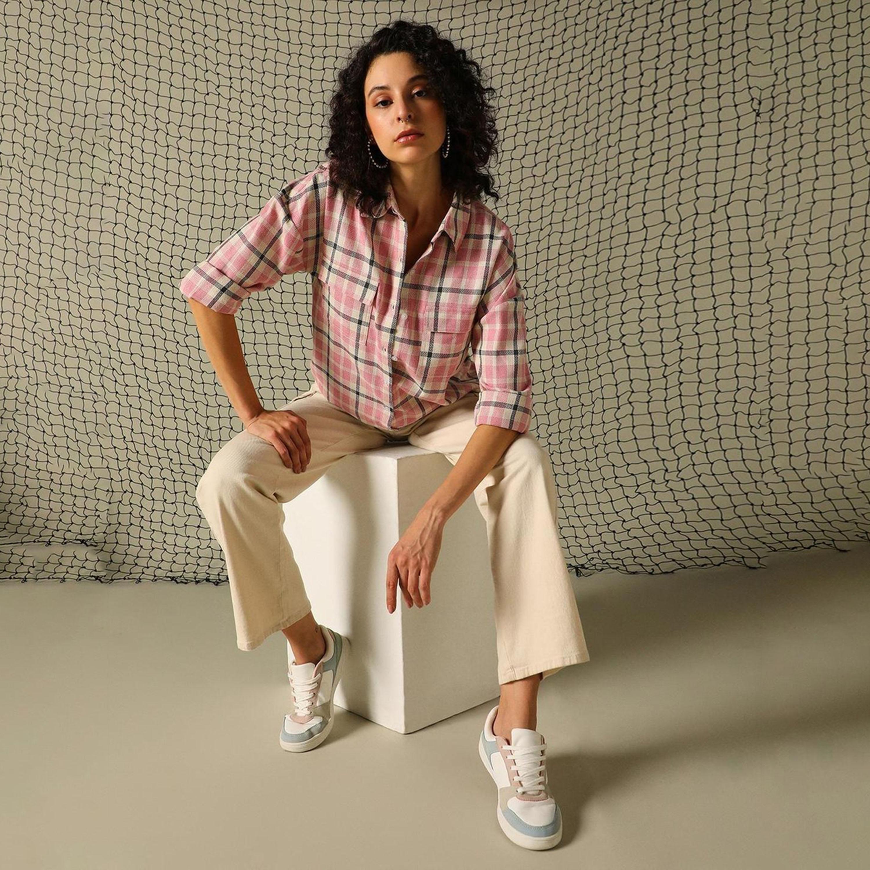 Hubberholme X Styli Checked Regular Fit Spread Collar Shirts-women-clothing-shirtsandblouses-shirts-image-5