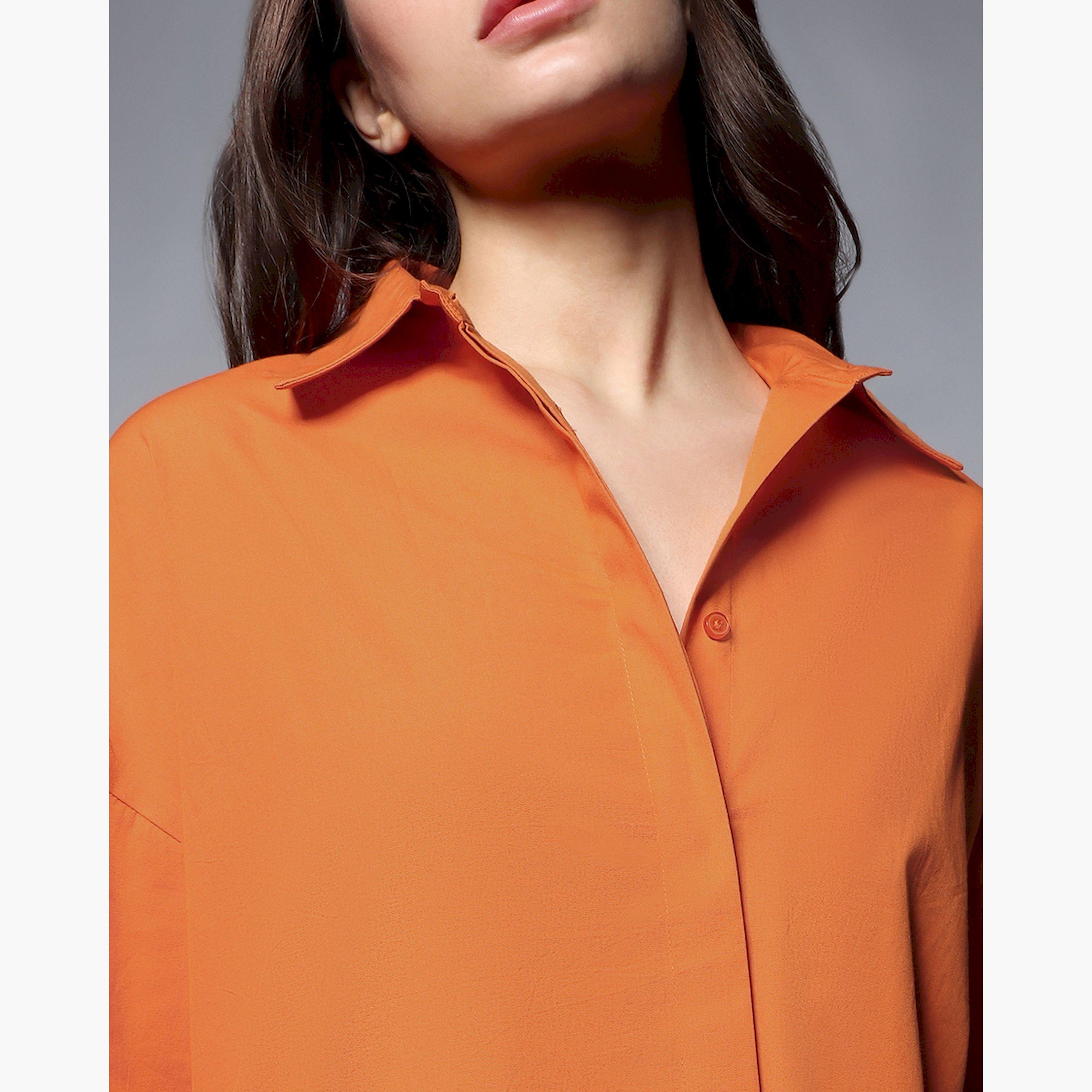 High Star X Styli Oversized Solid Spread Collar Shirt-women-clothing-shirtsandblouses-shirts-image-2