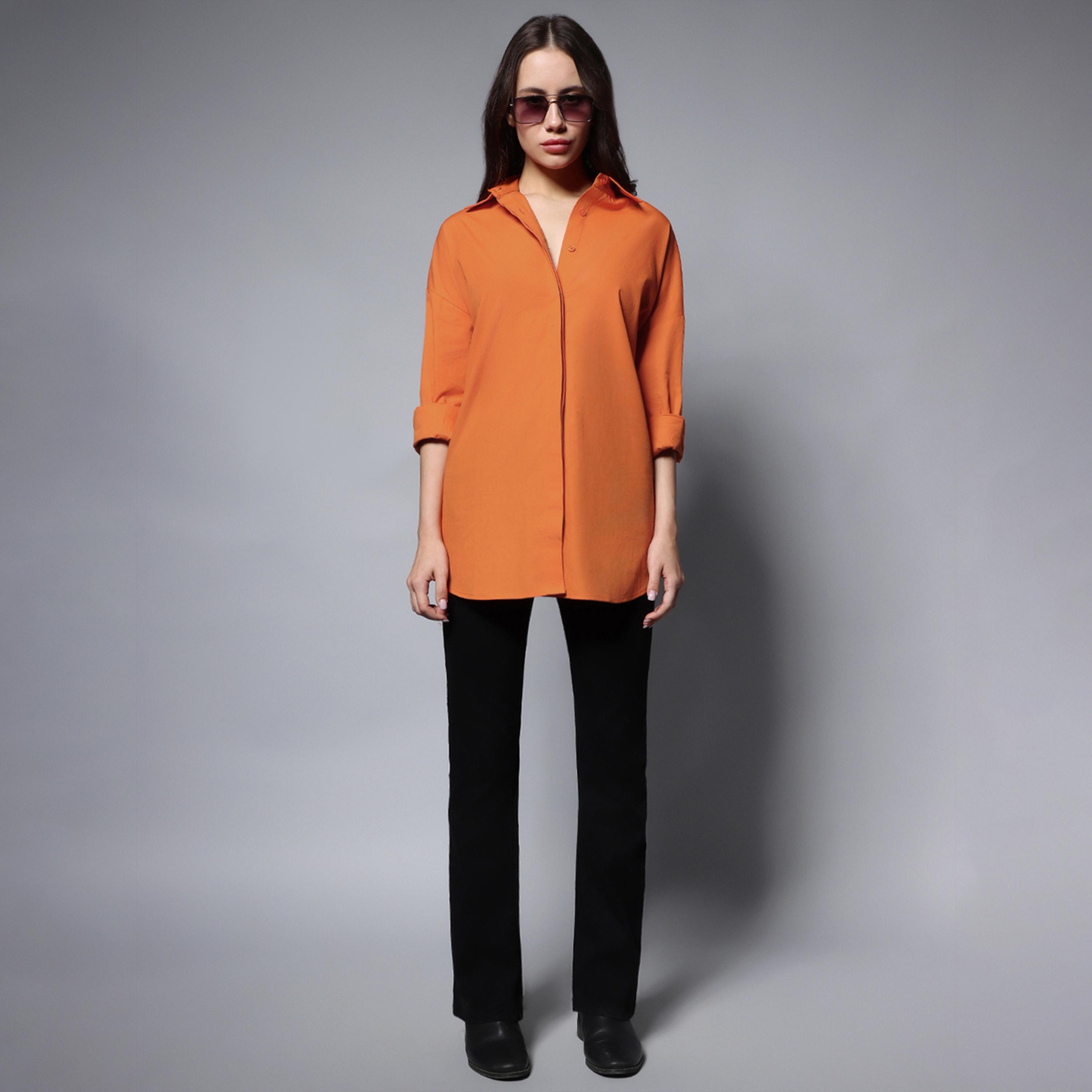 High Star X Styli Oversized Solid Spread Collar Shirt-women-clothing-shirtsandblouses-shirts-image-3