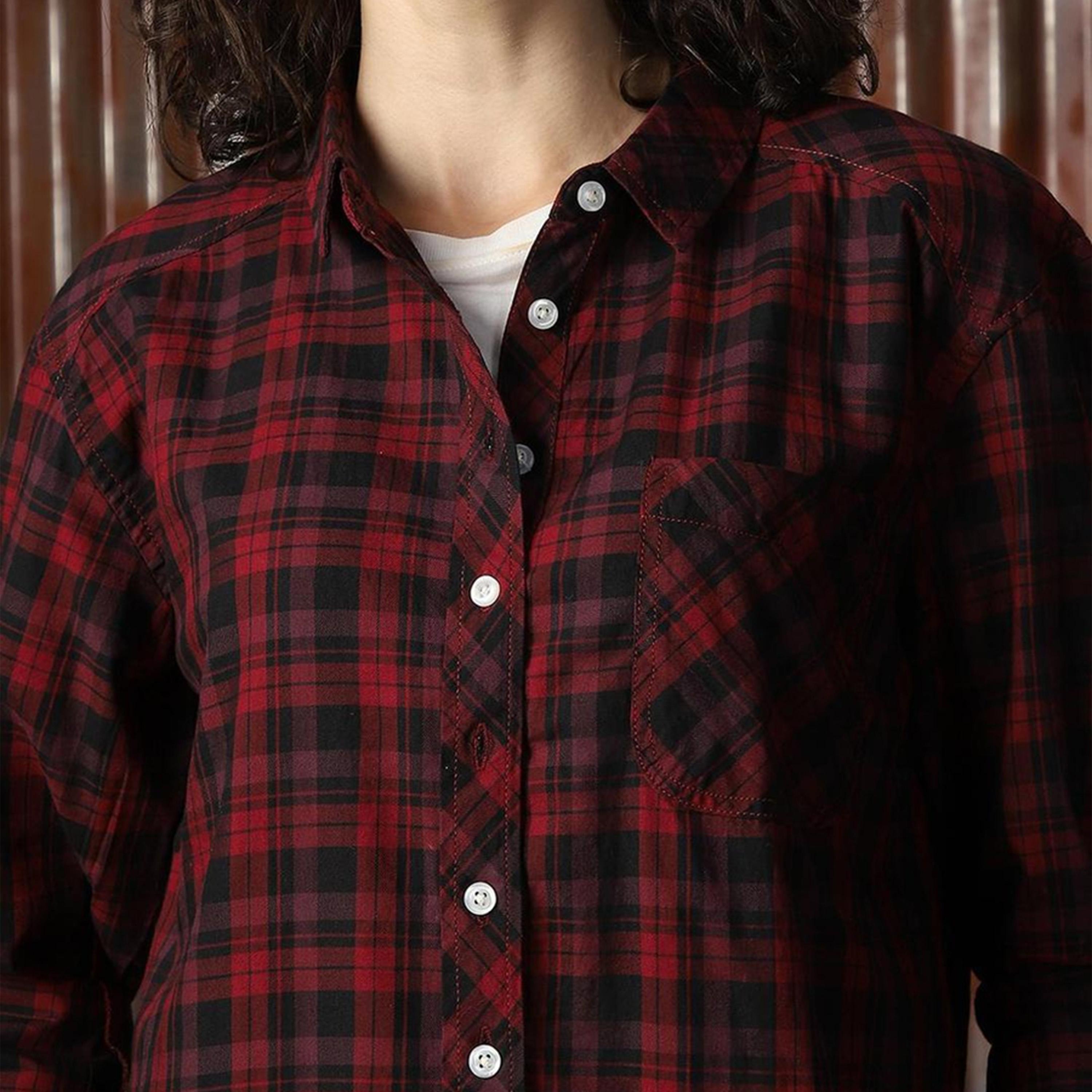 High Star X Styli Checked Regular Fit Spread Collar Shirts-women-clothing-shirtsandblouses-shirts-image-4
