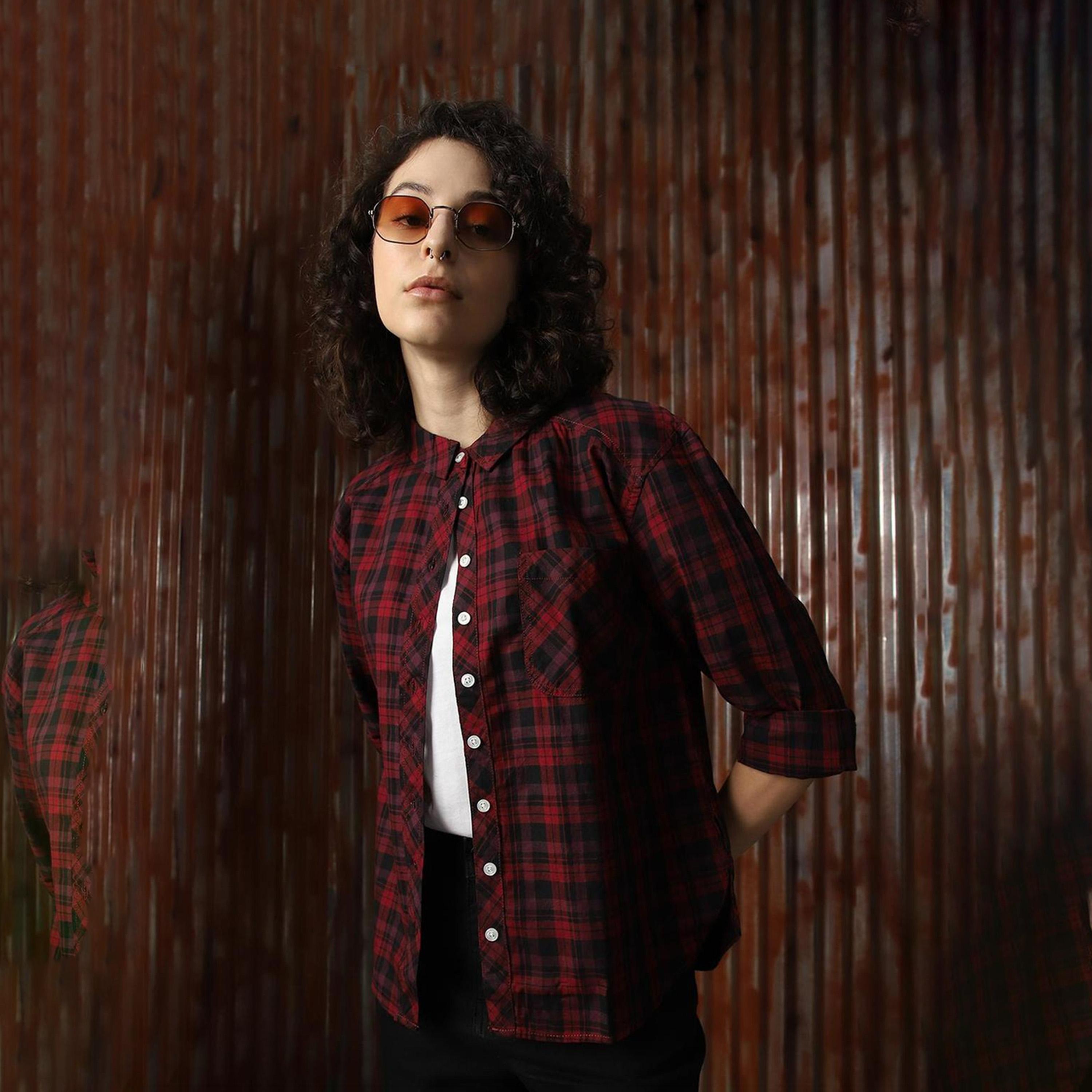 High Star X Styli Checked Regular Fit Spread Collar Shirts-women-clothing-shirtsandblouses-shirts-image-6