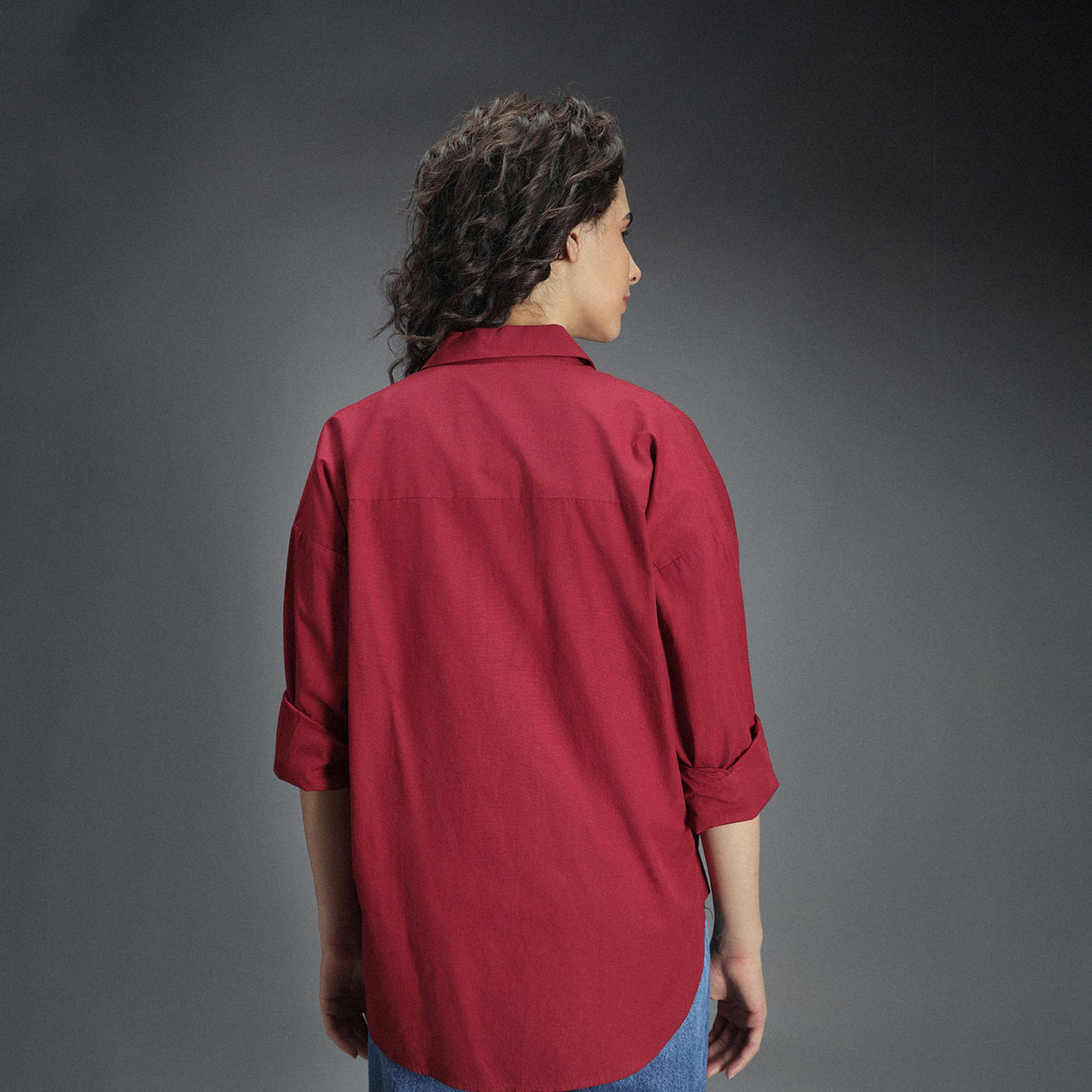 High Star X Styli Solid Regular Fit Spread Collar Shirt-women-clothing-shirtsandblouses-shirts-image-3