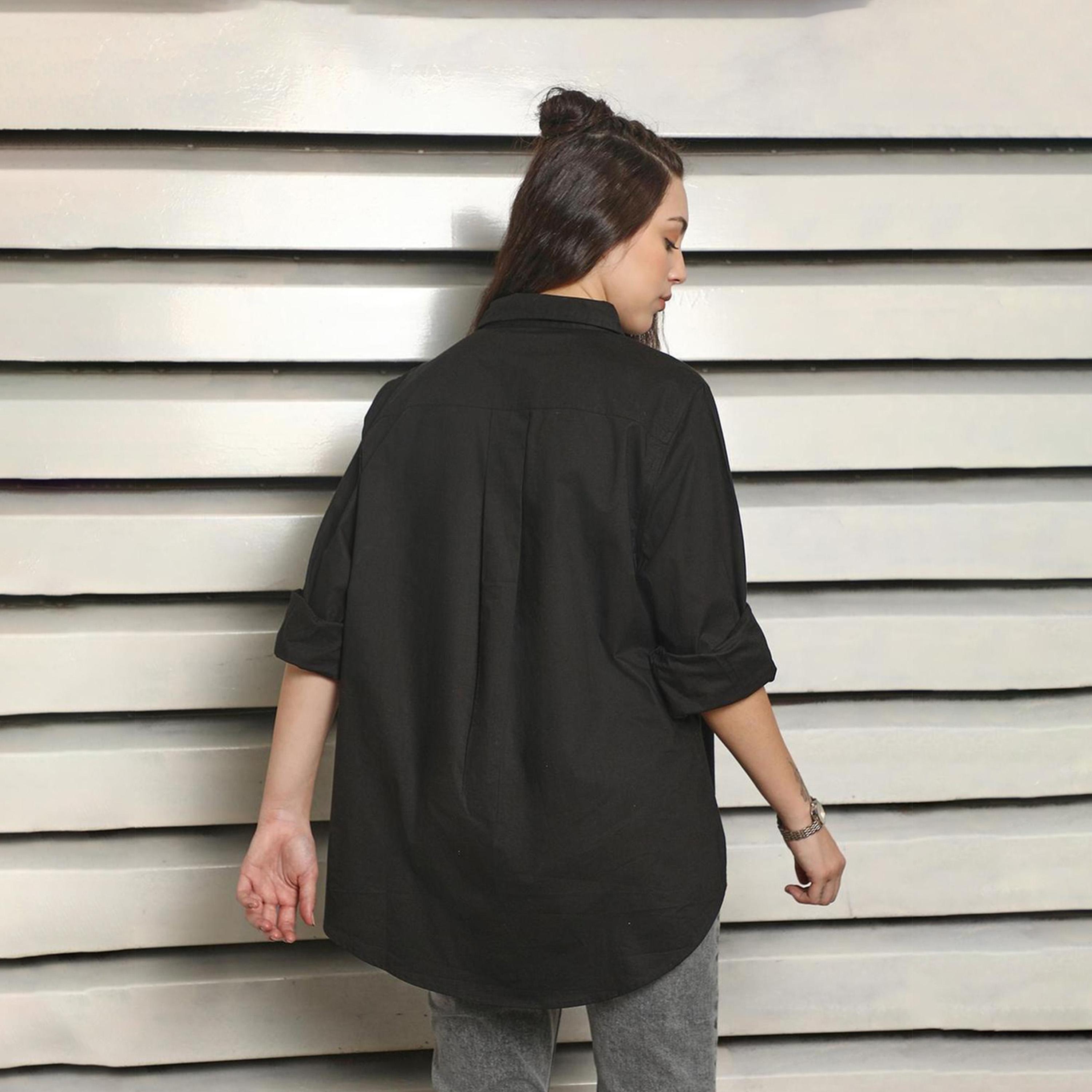هاي ستار × ستايلي - قميص مزخرفة بقصّة عادية وياقة واسعة-women-clothing-shirtsandblouses-shirts-image-4