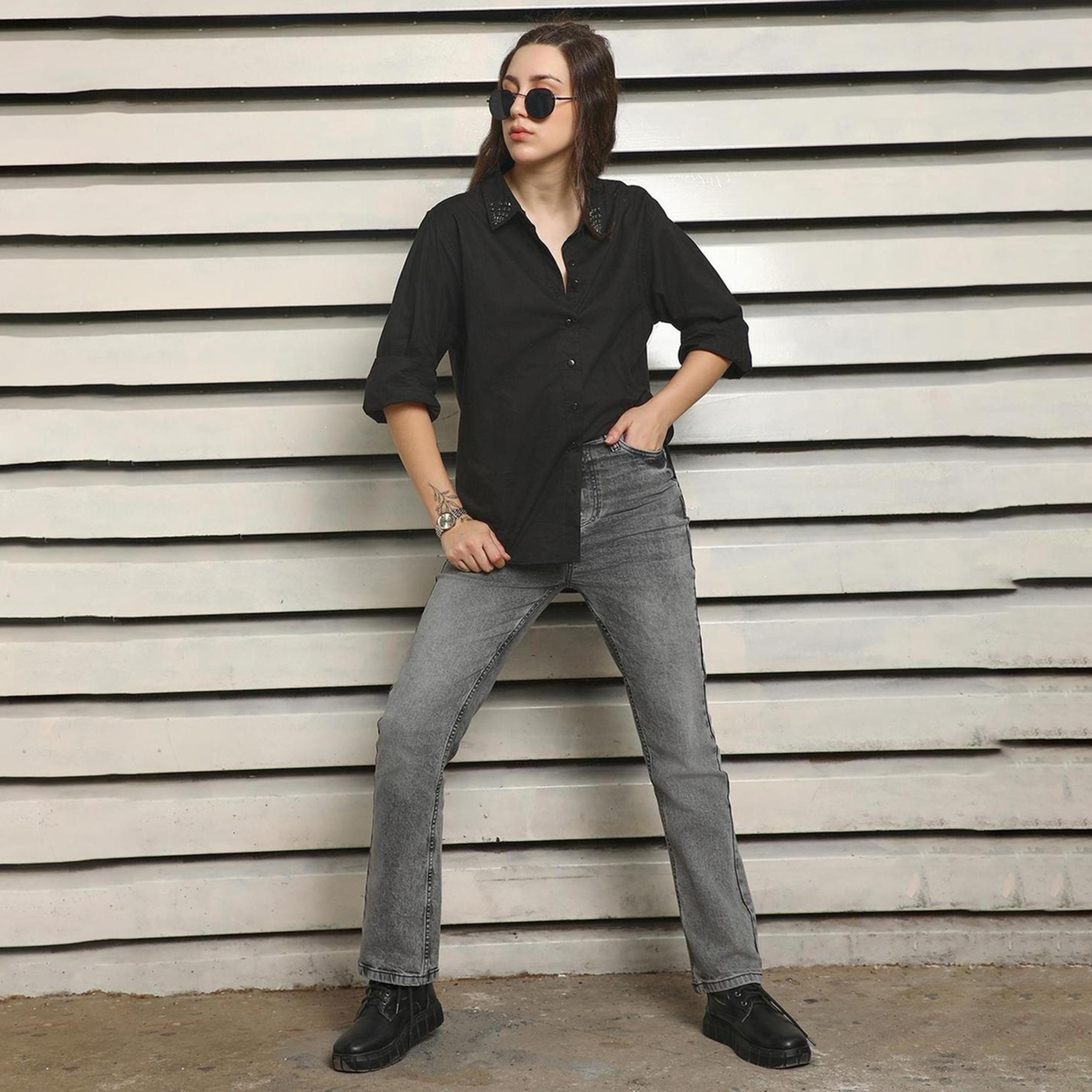 هاي ستار × ستايلي - قميص مزخرفة بقصّة عادية وياقة واسعة-women-clothing-shirtsandblouses-shirts-image-6