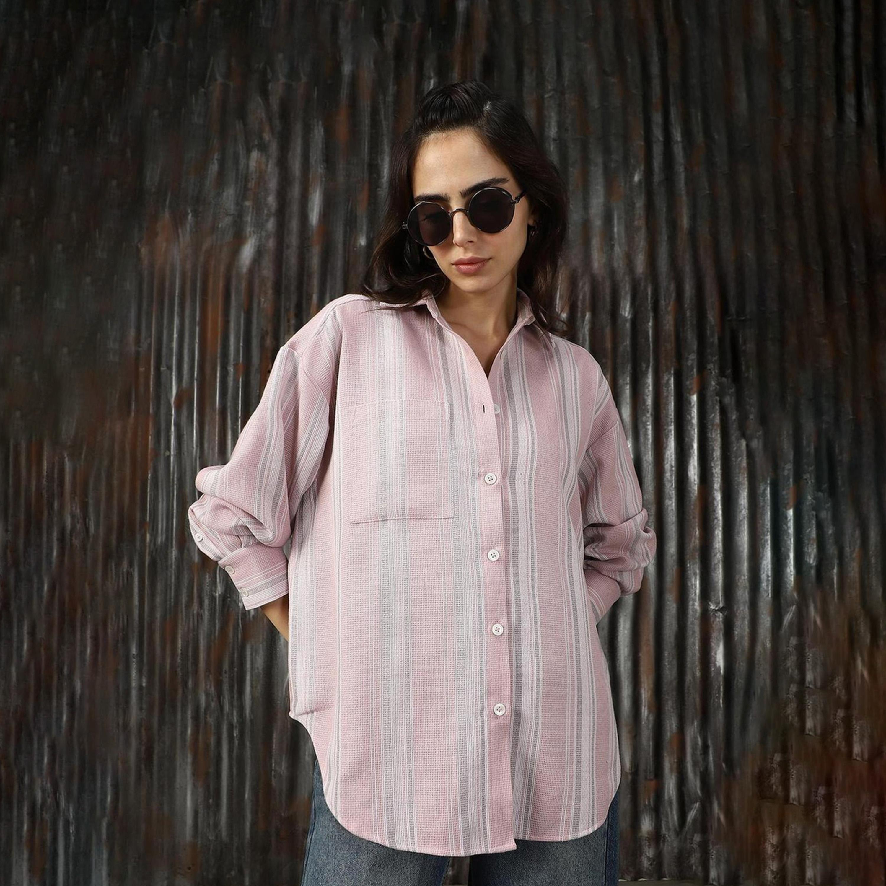 High Star X Styli Striped Spread Collar Buttoned Shirts-women-clothing-shirtsandblouses-shirts-image-1