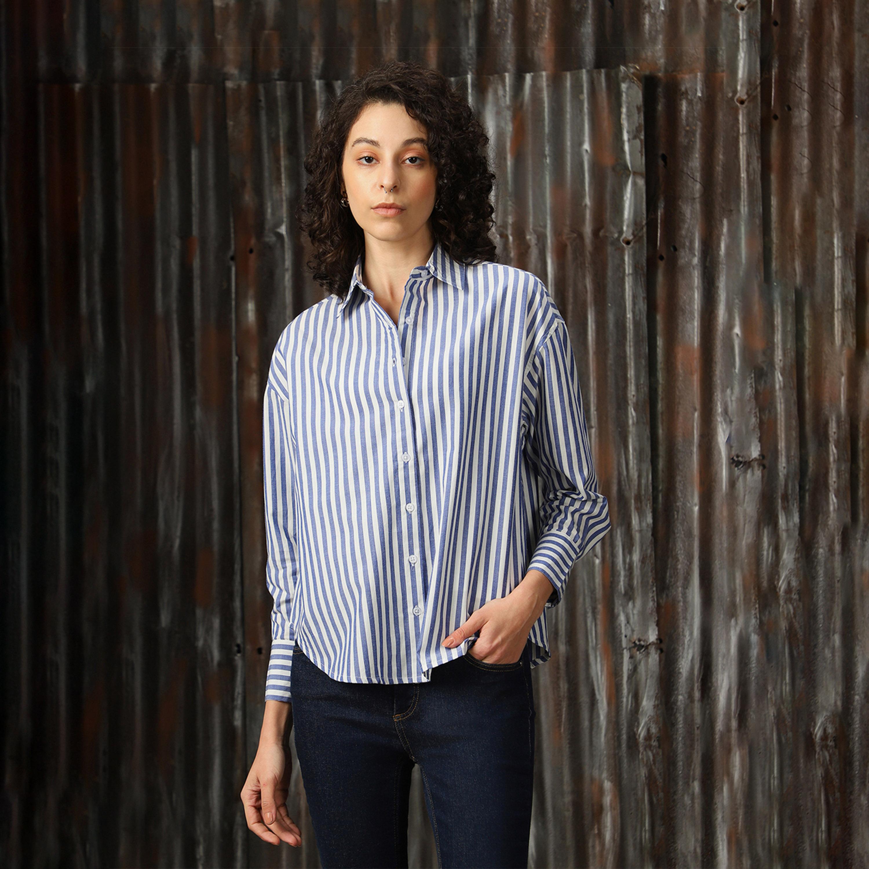 High Star X Styli Striped Spread Collar Buttoned Shirts-women-clothing-shirtsandblouses-shirts-image-1