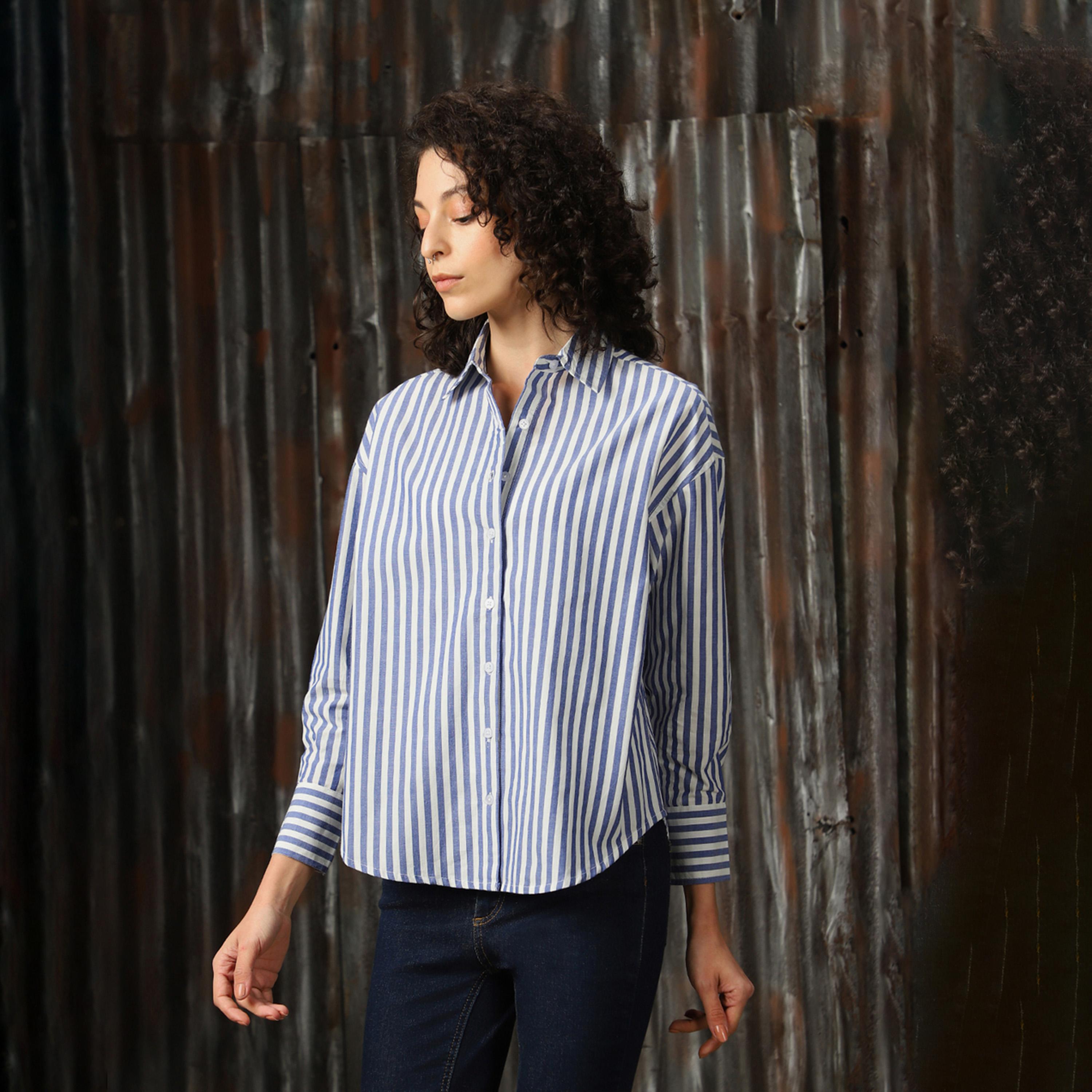 High Star X Styli Striped Spread Collar Buttoned Shirts-women-clothing-shirtsandblouses-shirts-image-2