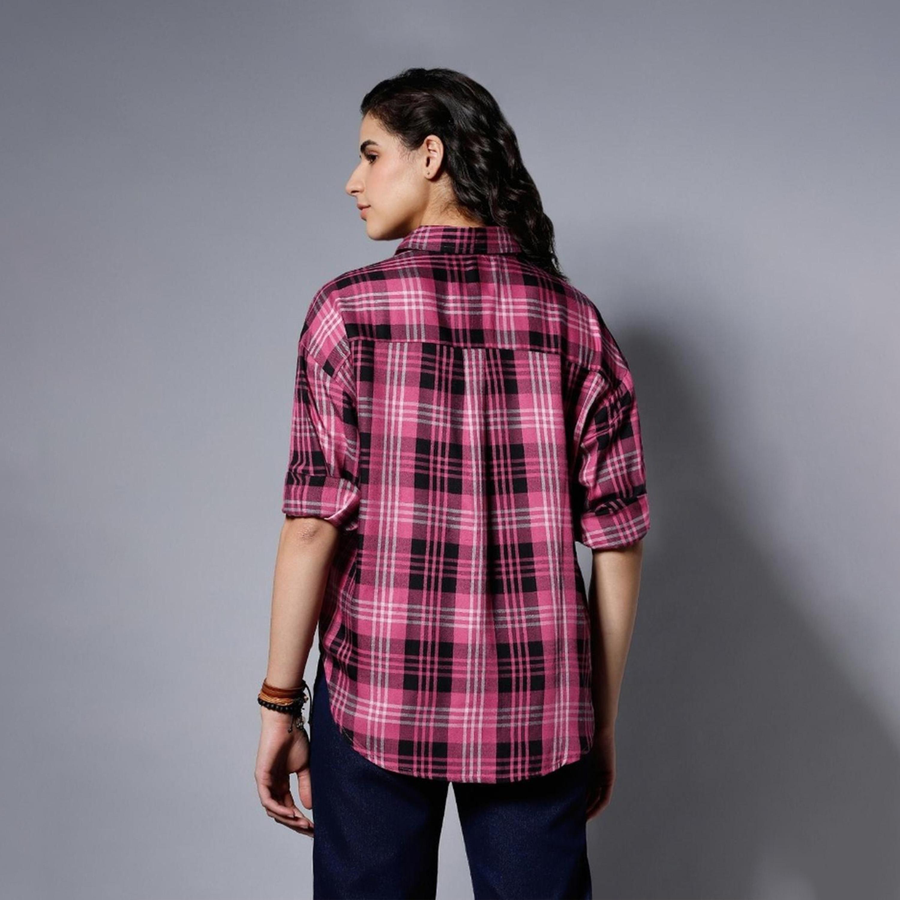 High Star X Styli Checked Regular Fit Spread Collar Shirts-women-clothing-shirtsandblouses-shirts-image-5