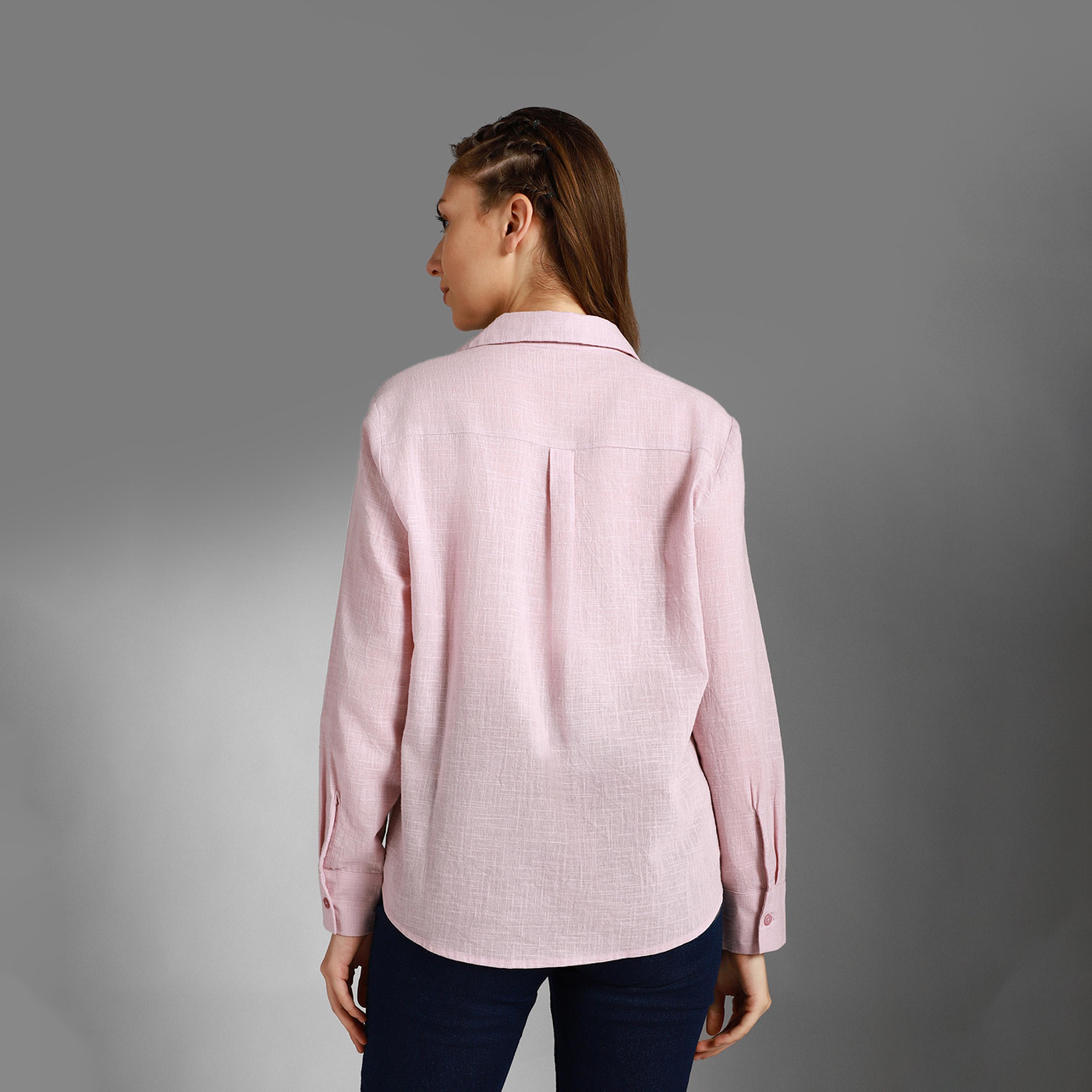High Star X Styli Solid Spread Collar Regular Fit Shirt-women-clothing-shirtsandblouses-shirts-image-2