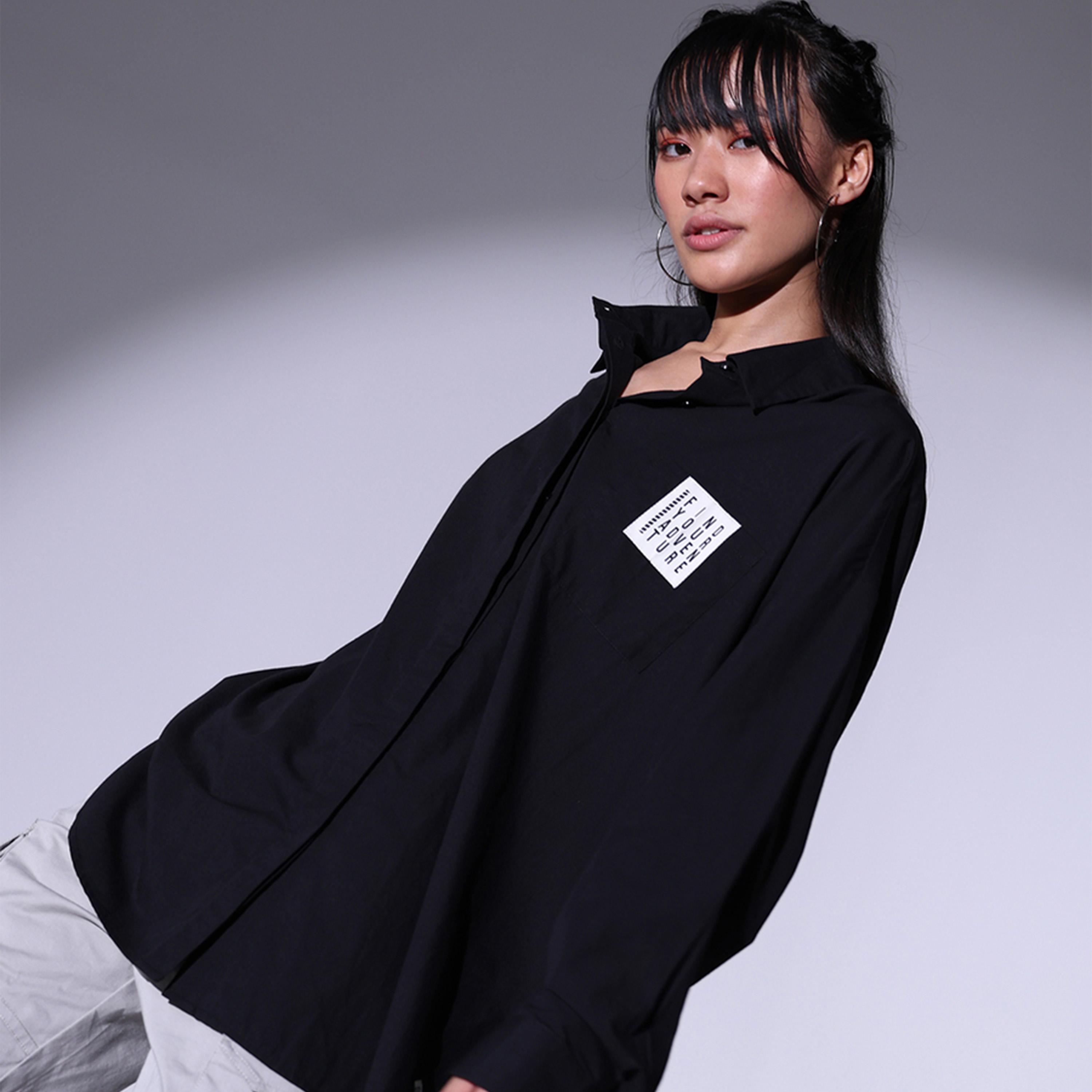 هابر هولم × ستايلي - قميص نسائي - أسود-women-clothing-shirtsandblouses-shirts-image-4