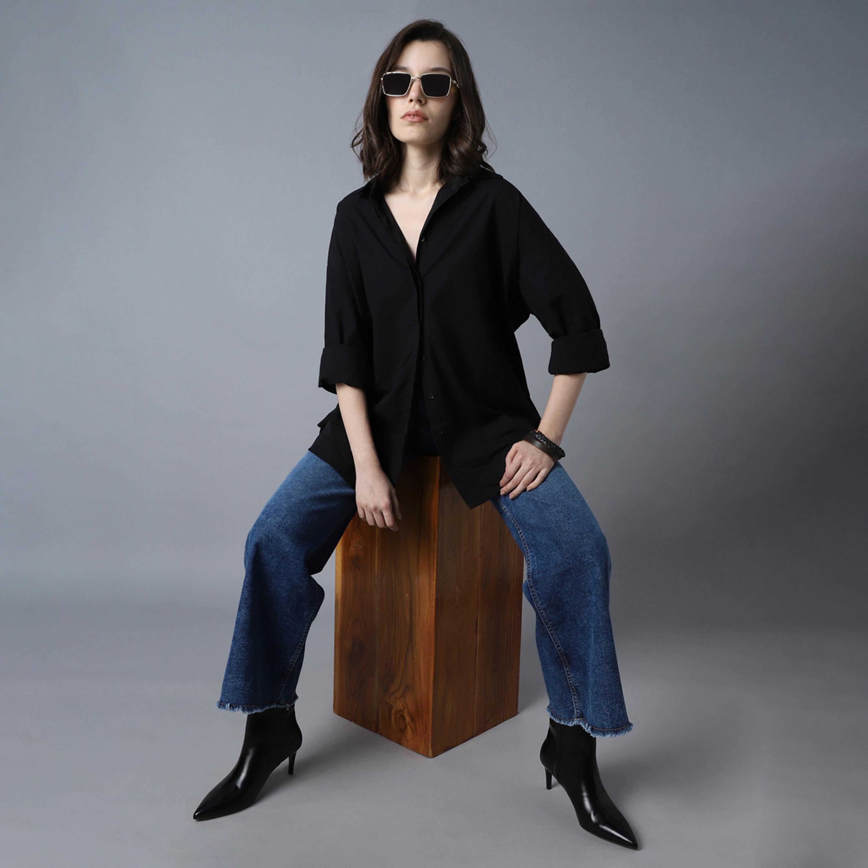 هاي ستار × ستايلي - قميص نسائي - أسود-women-clothing-shirtsandblouses-shirts-image-6