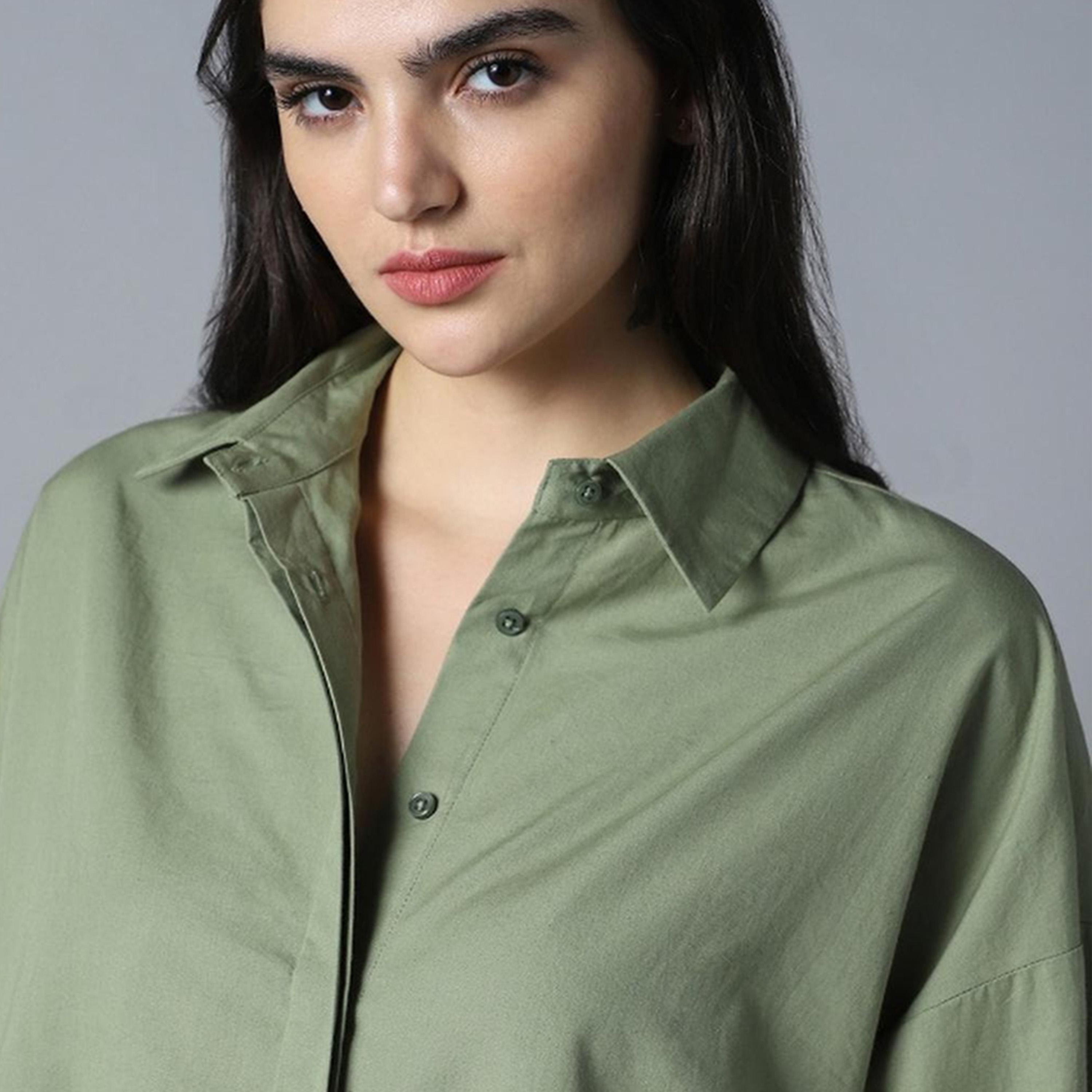 High Star X Styli Women Green Shirts-women-clothing-shirtsandblouses-shirts-image-2