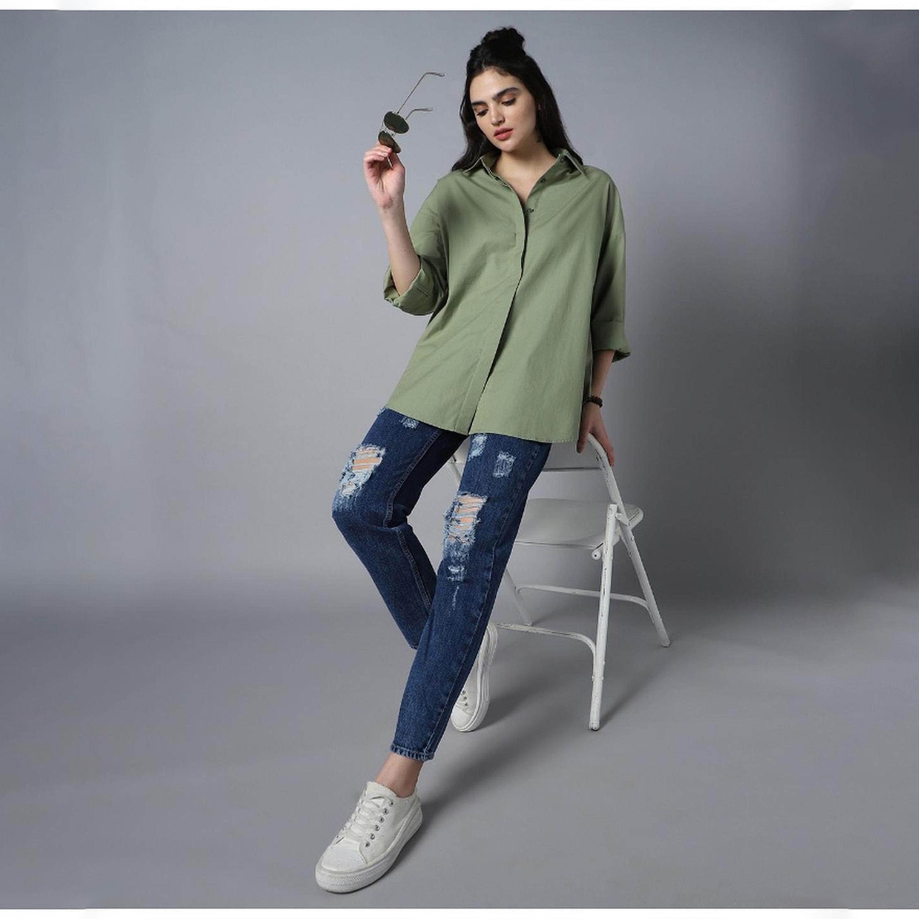 High Star X Styli Women Green Shirts-women-clothing-shirtsandblouses-shirts-image-4
