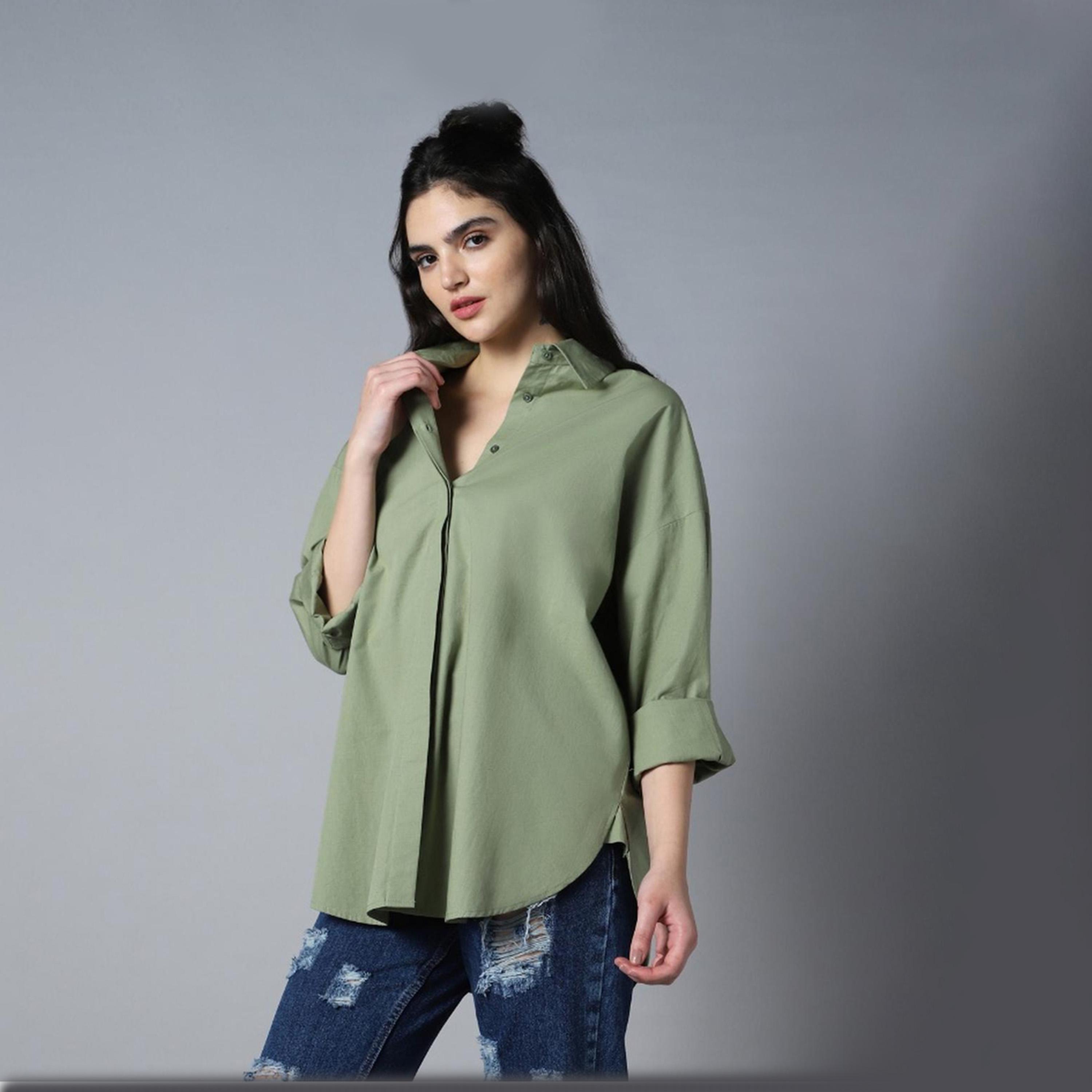 High Star X Styli Women Green Shirts-women-clothing-shirtsandblouses-shirts-image-5