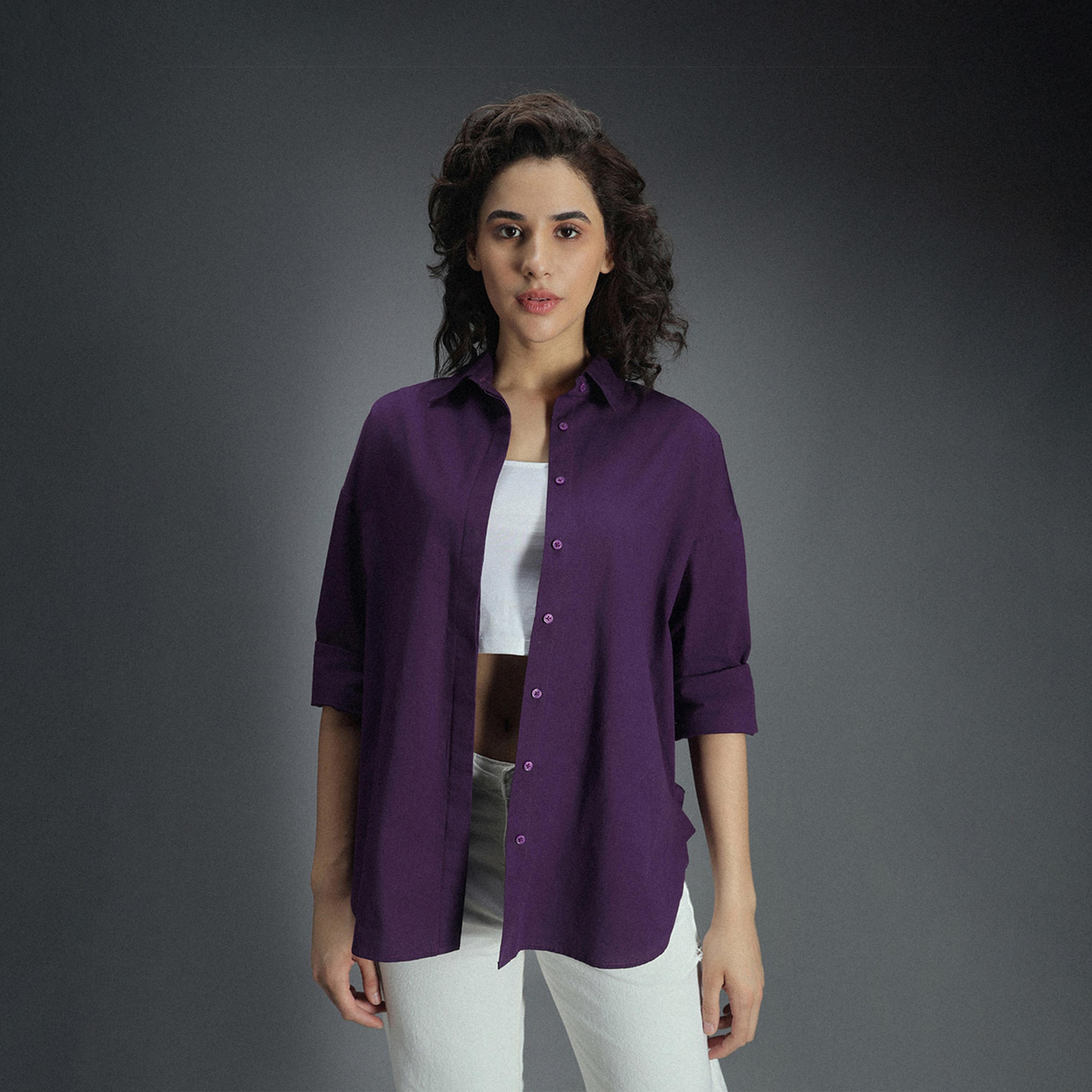 High Star X Styli Women Purple Shirts-women-clothing-shirtsandblouses-shirts-image-1