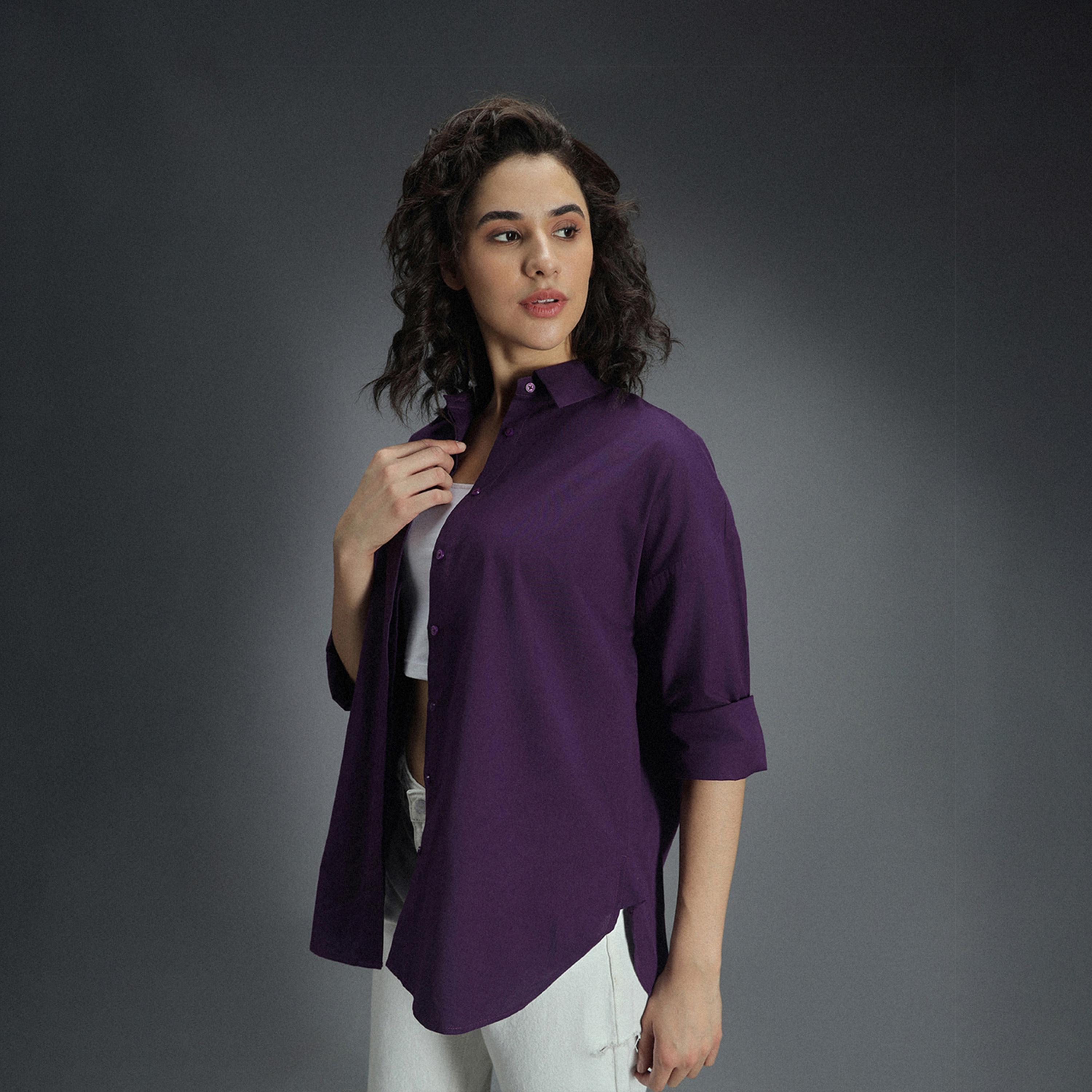 High Star X Styli Women Purple Shirts-women-clothing-shirtsandblouses-shirts-image-2