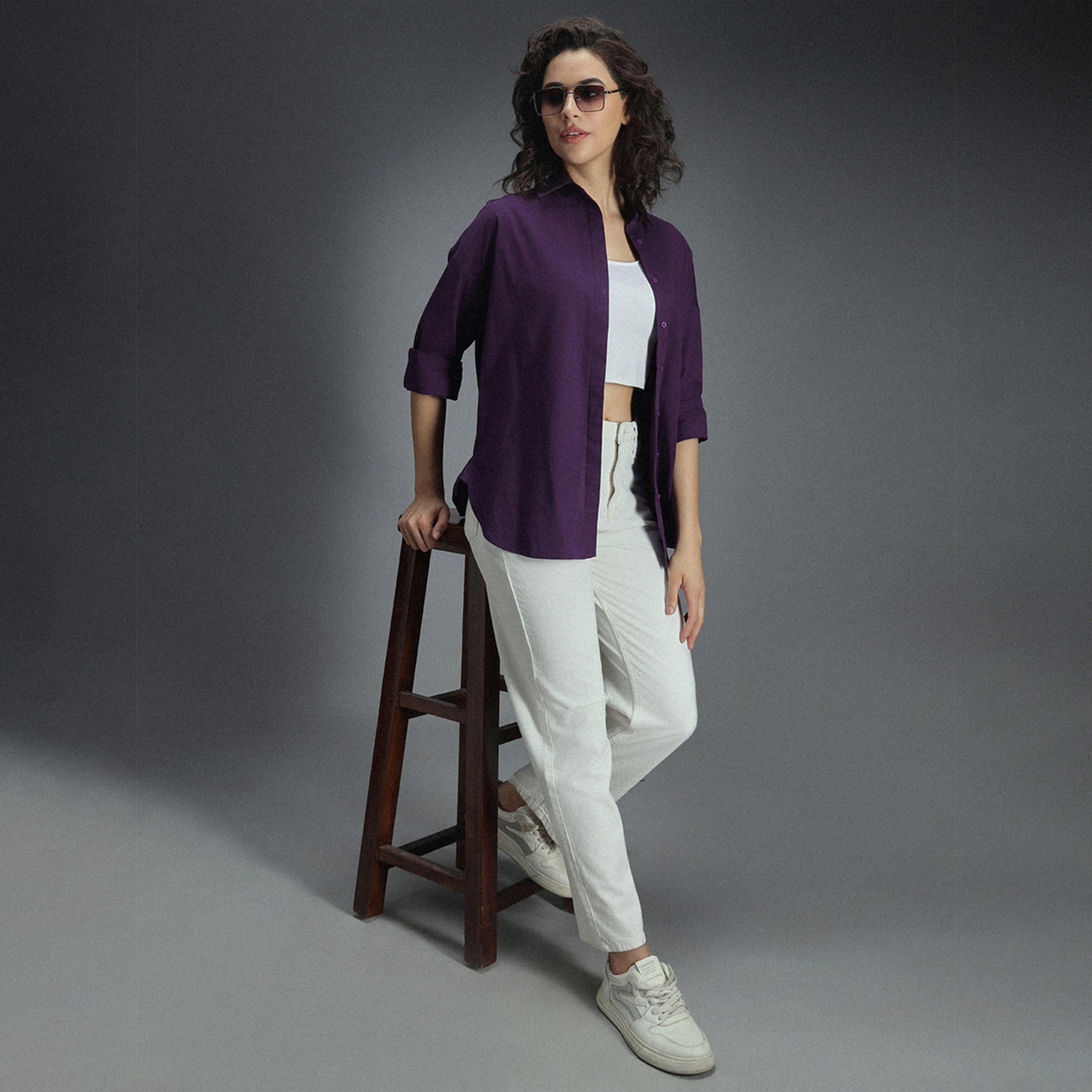 High Star X Styli Women Purple Shirts-women-clothing-shirtsandblouses-shirts-image-5