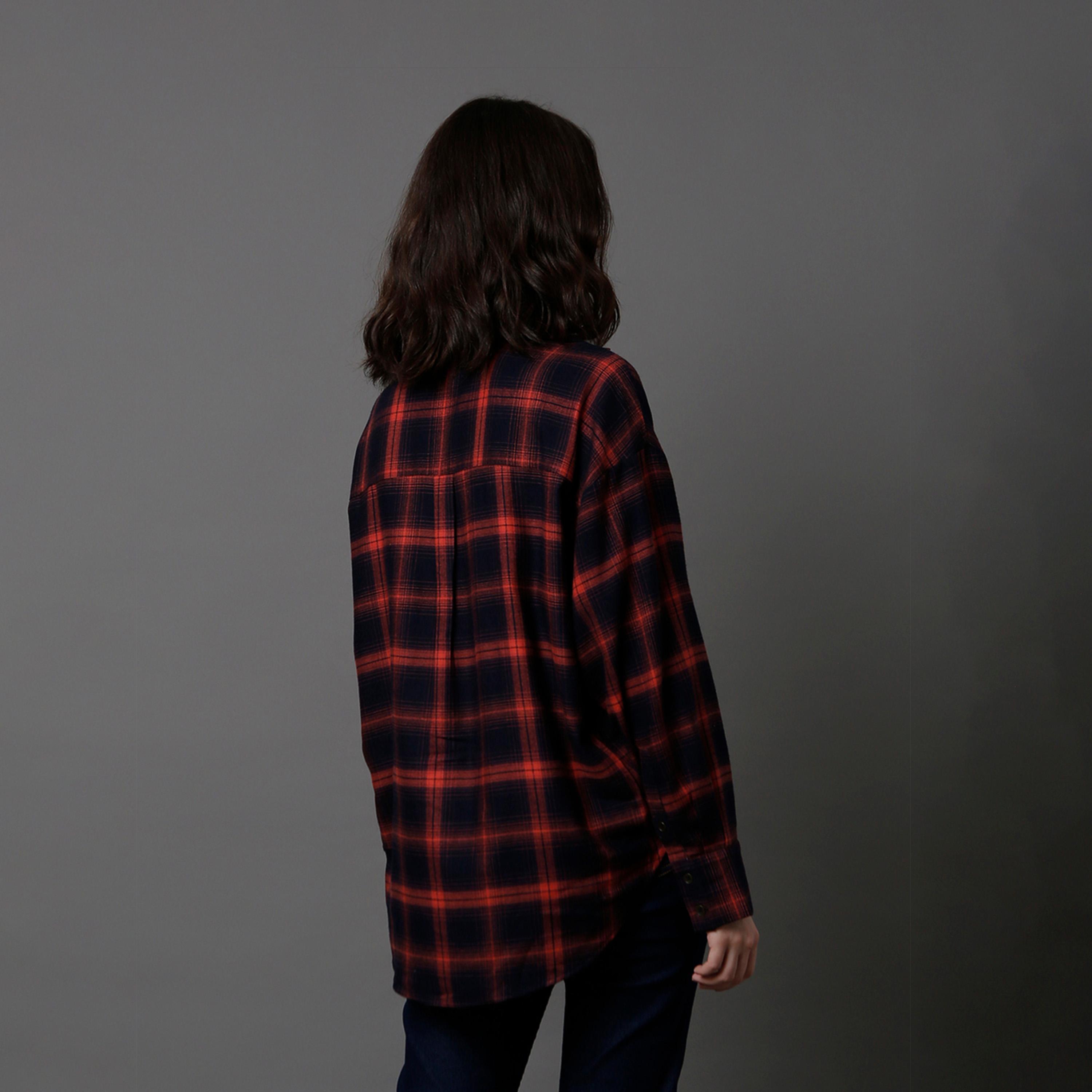 هاي ستار × ستايلي - قميص نسائي مربعات - 7-women-clothing-shirtsandblouses-shirts-image-4