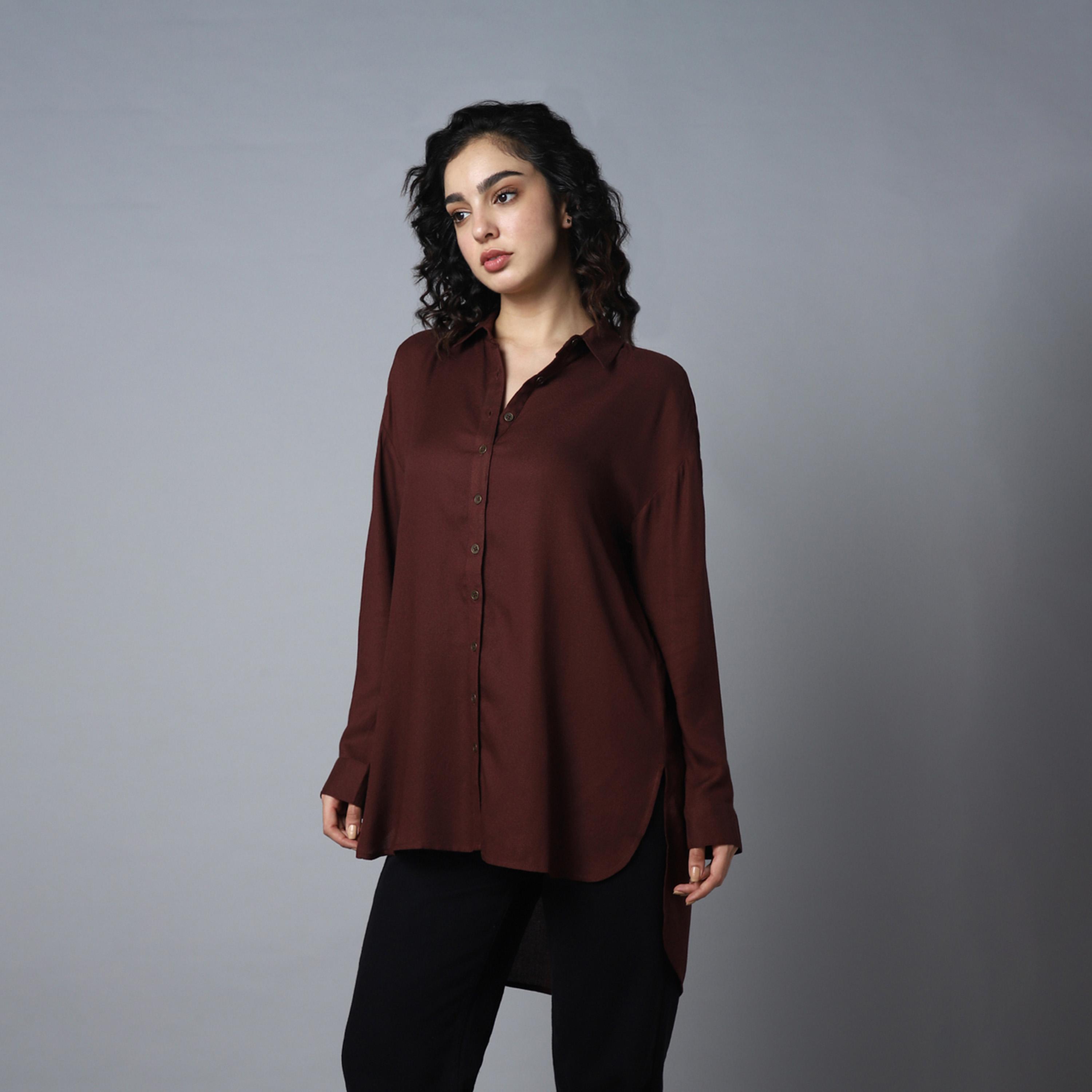 هاي ستار × ستايلي - قميص نسائي - بني-women-clothing-shirtsandblouses-shirts-image-2