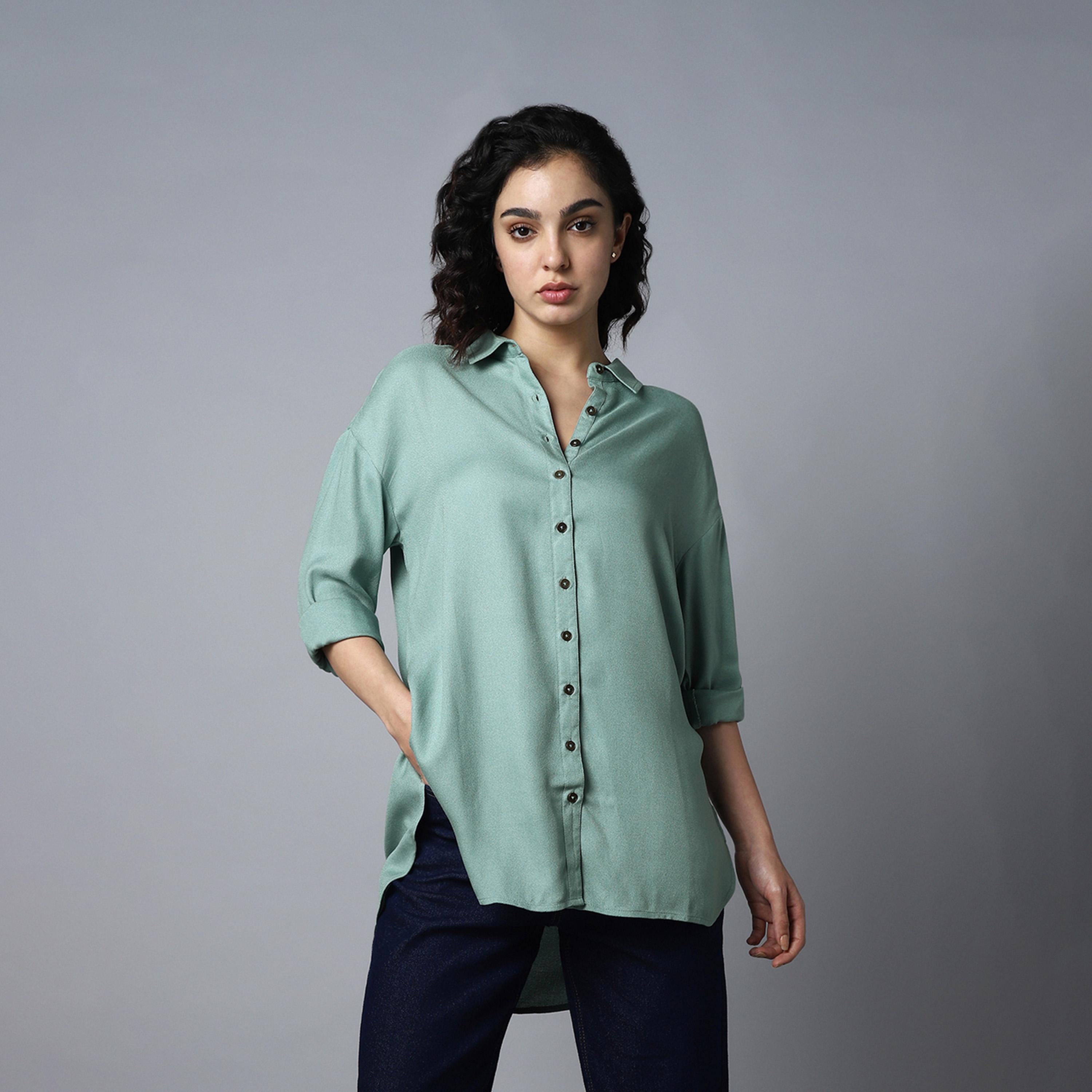High Star X Styli Women Sage green Shirt-women-clothing-shirtsandblouses-shirts-image-1