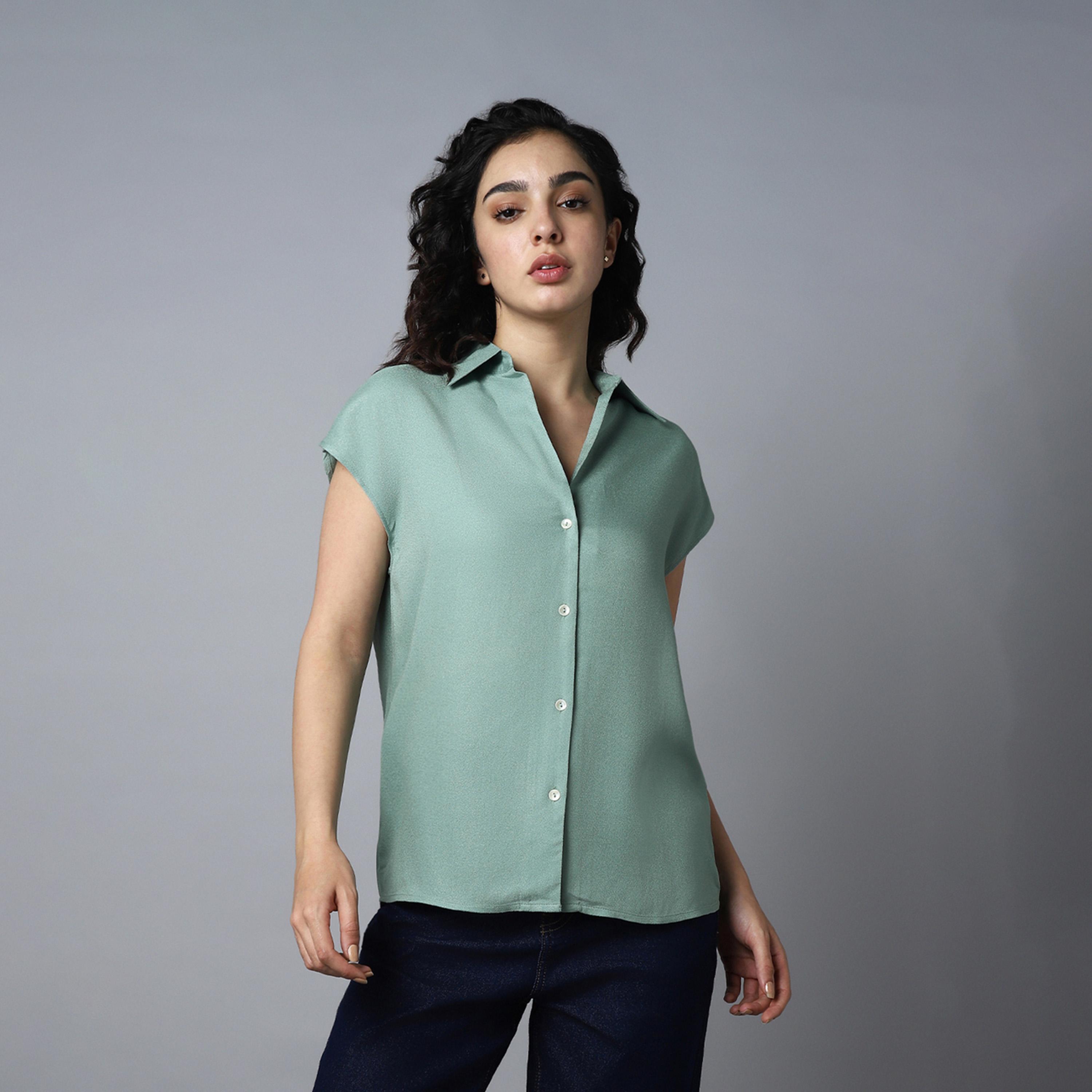 High Star X Styli Women Sage green Shirt-women-clothing-shirtsandblouses-shirts-image-1