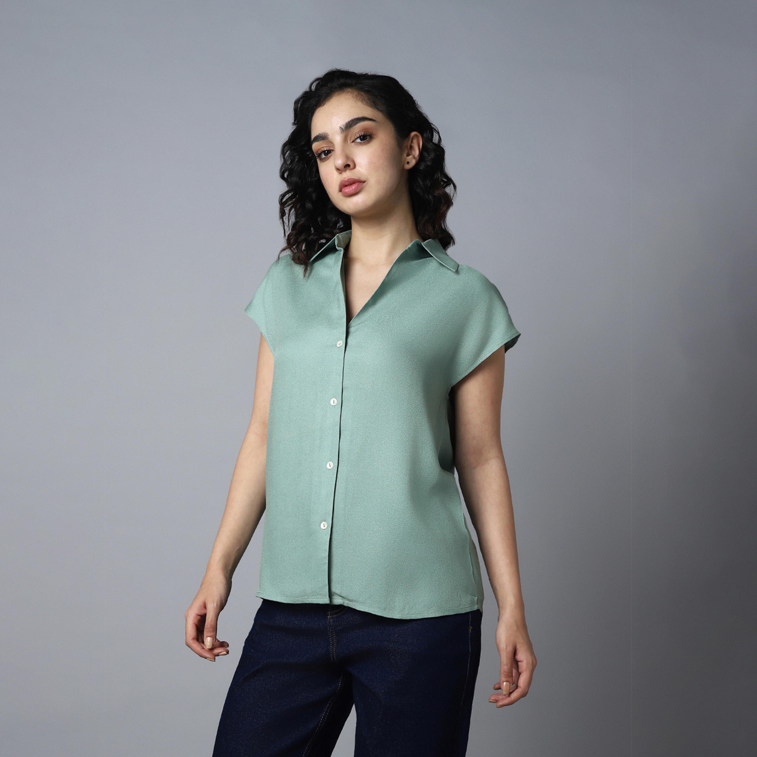 High Star X Styli Women Sage green Shirt-women-clothing-shirtsandblouses-shirts-image-2