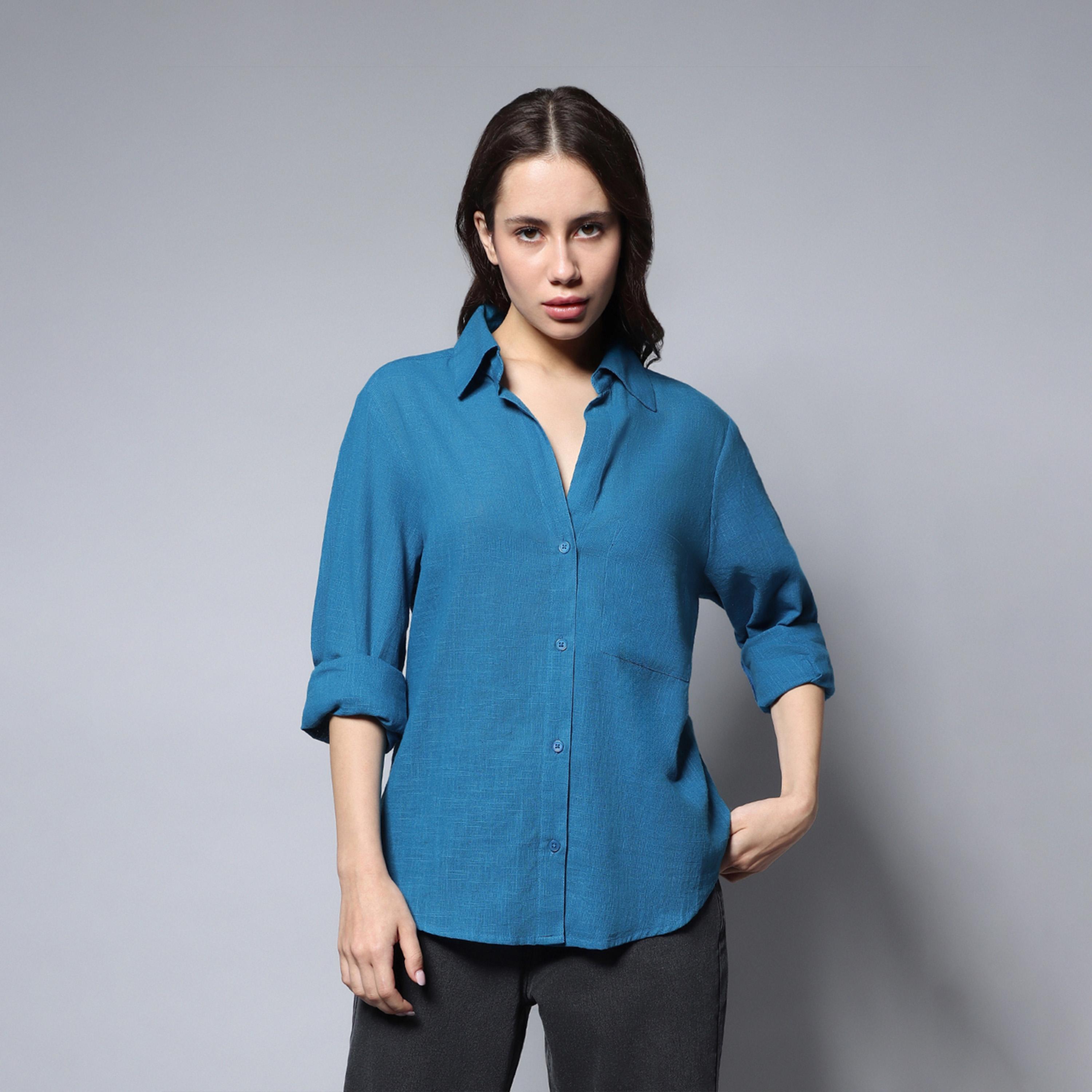 High Star X Styli Women Blue Shirt-women-clothing-shirtsandblouses-shirts-image-1
