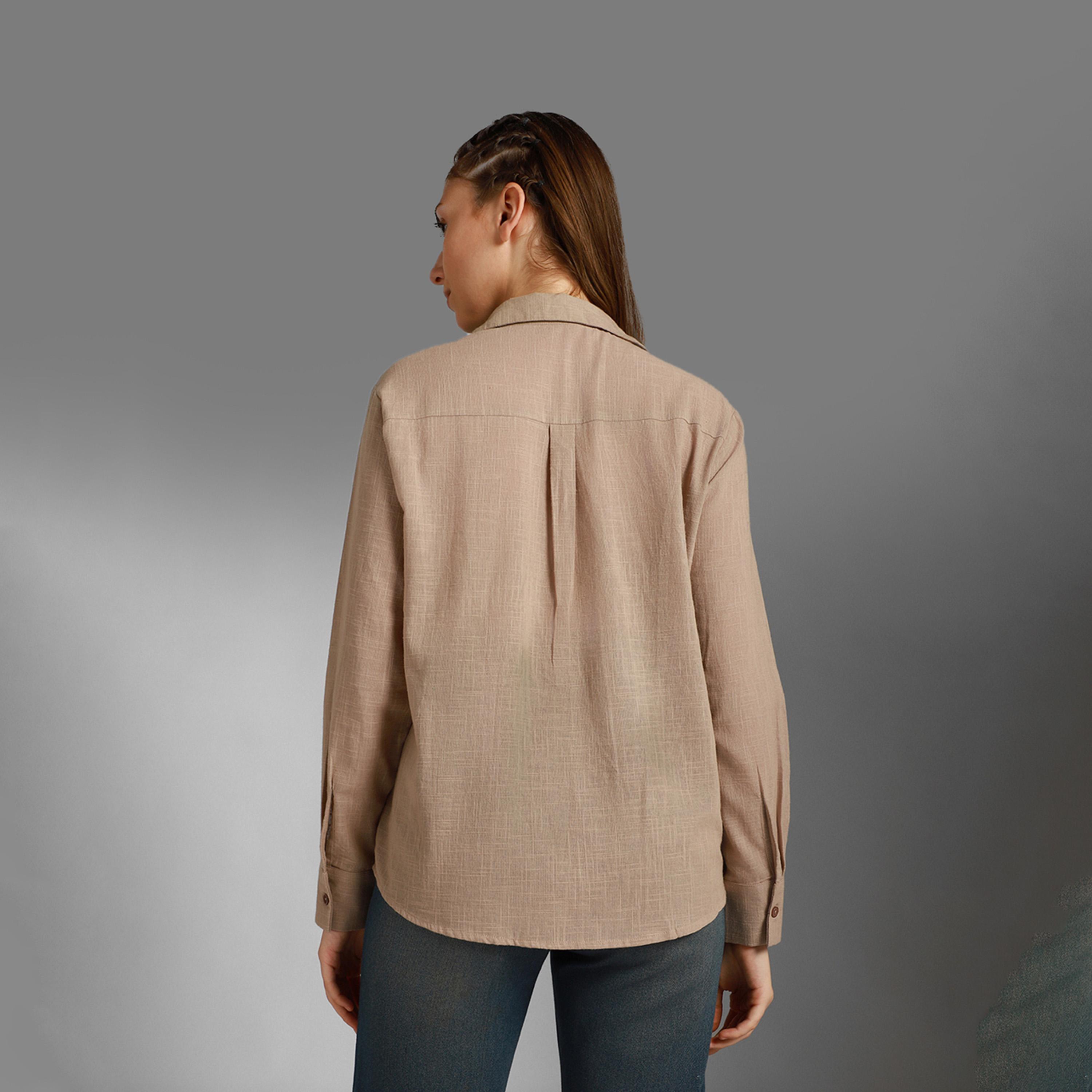 High Star X Styli Women Taupe Shirt-women-clothing-shirtsandblouses-shirts-image-2