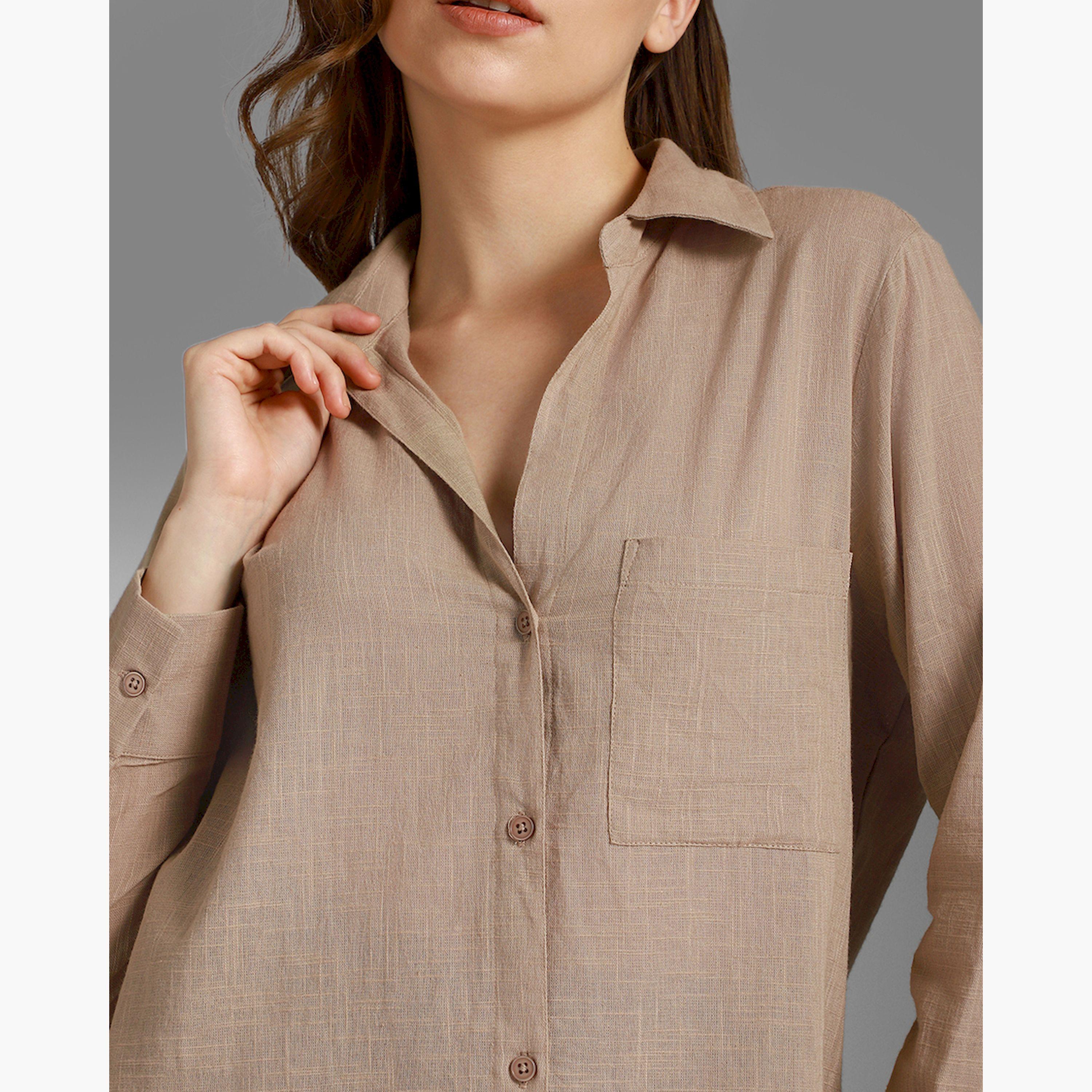 High Star X Styli Women Taupe Shirt-women-clothing-shirtsandblouses-shirts-image-3