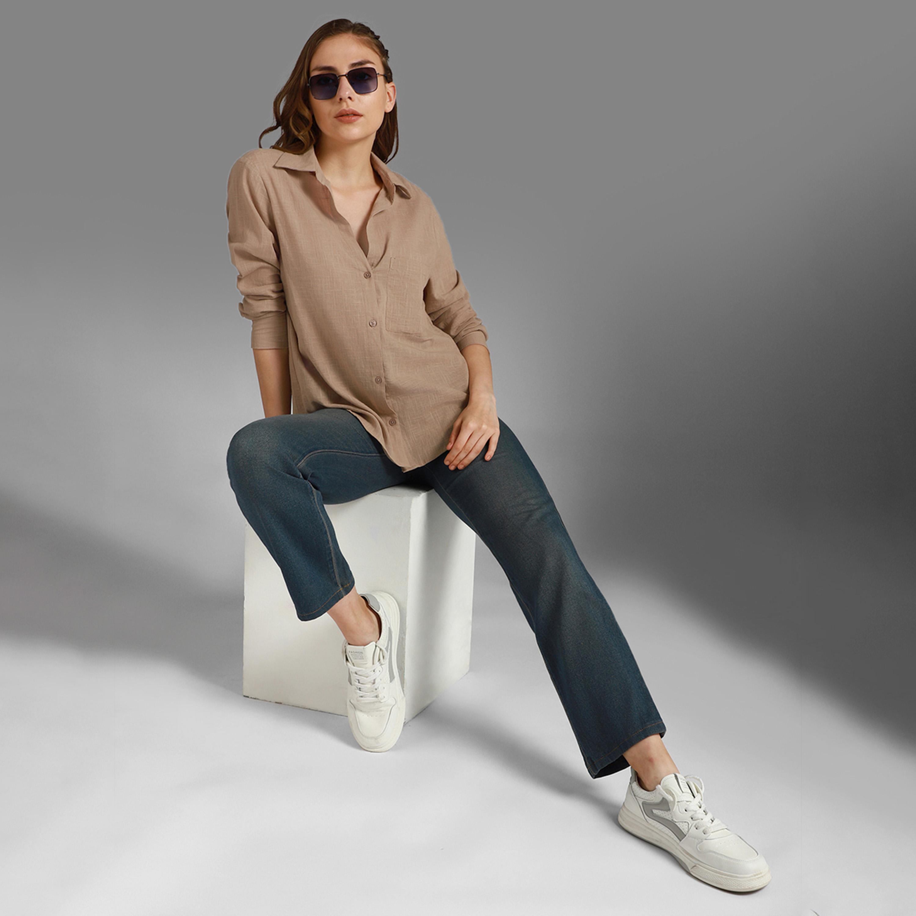High Star X Styli Women Taupe Shirt-women-clothing-shirtsandblouses-shirts-image-4
