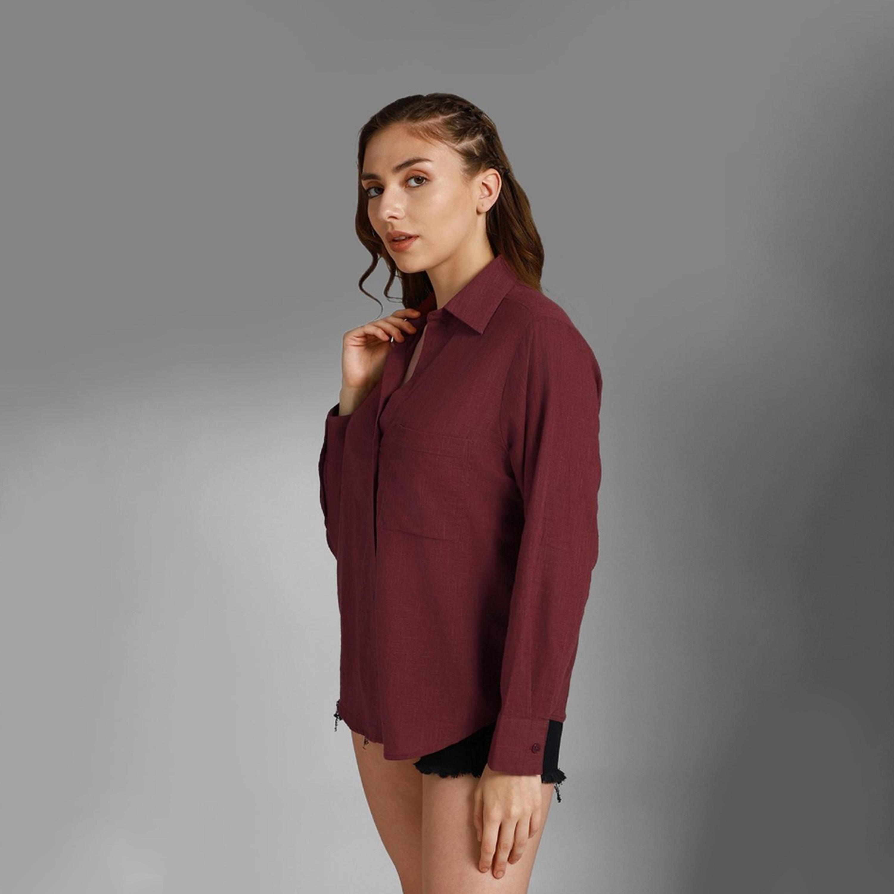 High Star X Styli Women Wine Shirt-women-clothing-shirtsandblouses-shirts-image-1