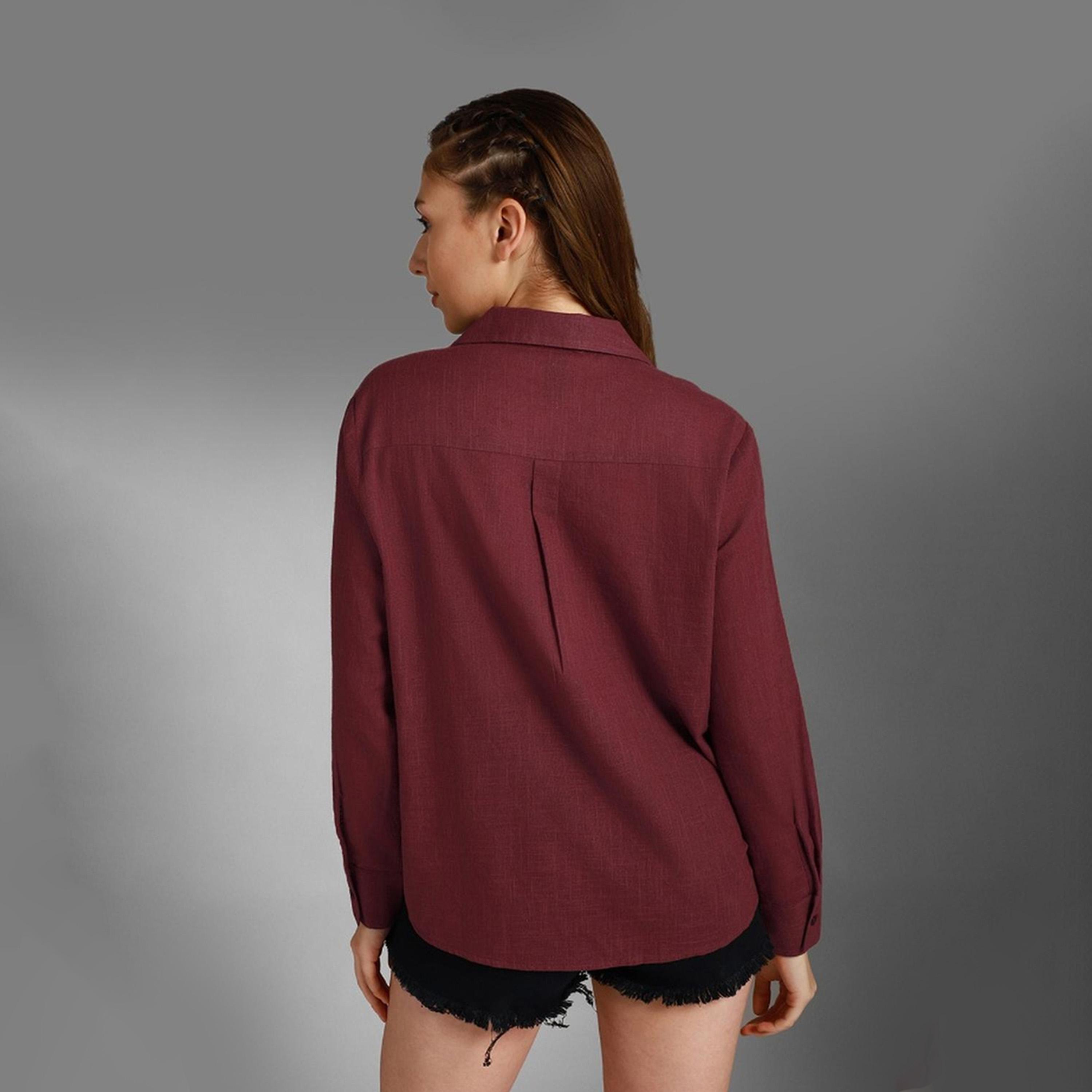 High Star X Styli Women Wine Shirt-women-clothing-shirtsandblouses-shirts-image-3