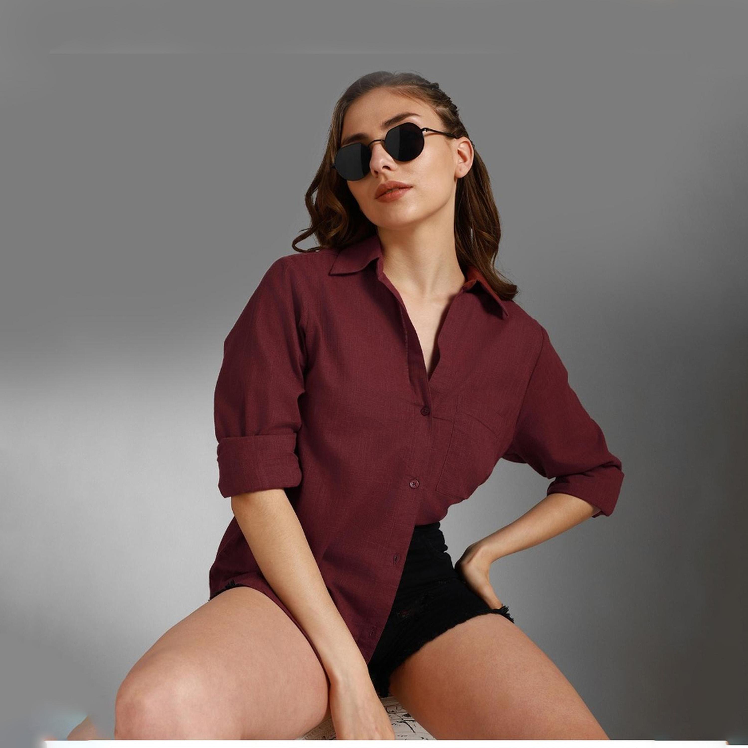 High Star X Styli Women Wine Shirt-women-clothing-shirtsandblouses-shirts-image-4