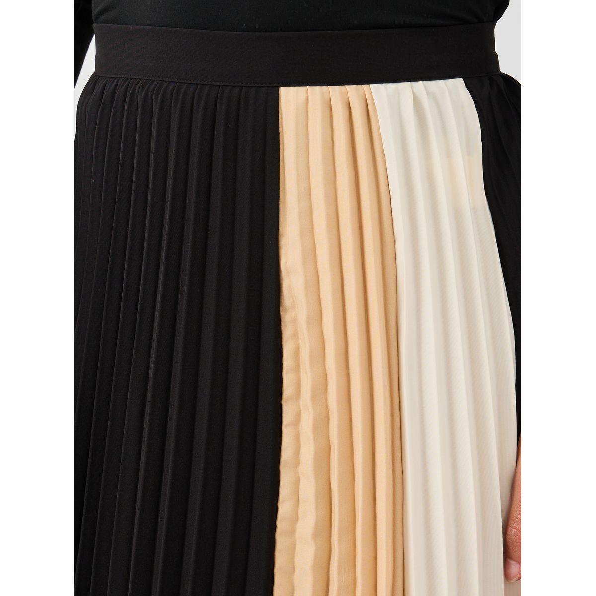 تنورة ميدي بنمط كتل الالوان وكسرات-women-clothing-bottoms-skirts-image-3