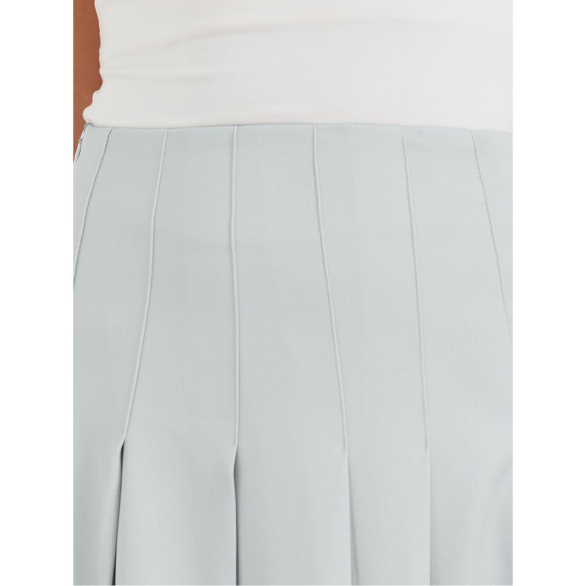 تنورة ميدي سادة بخصر متوسط وكسرات-women-clothing-bottoms-skirts-image-3