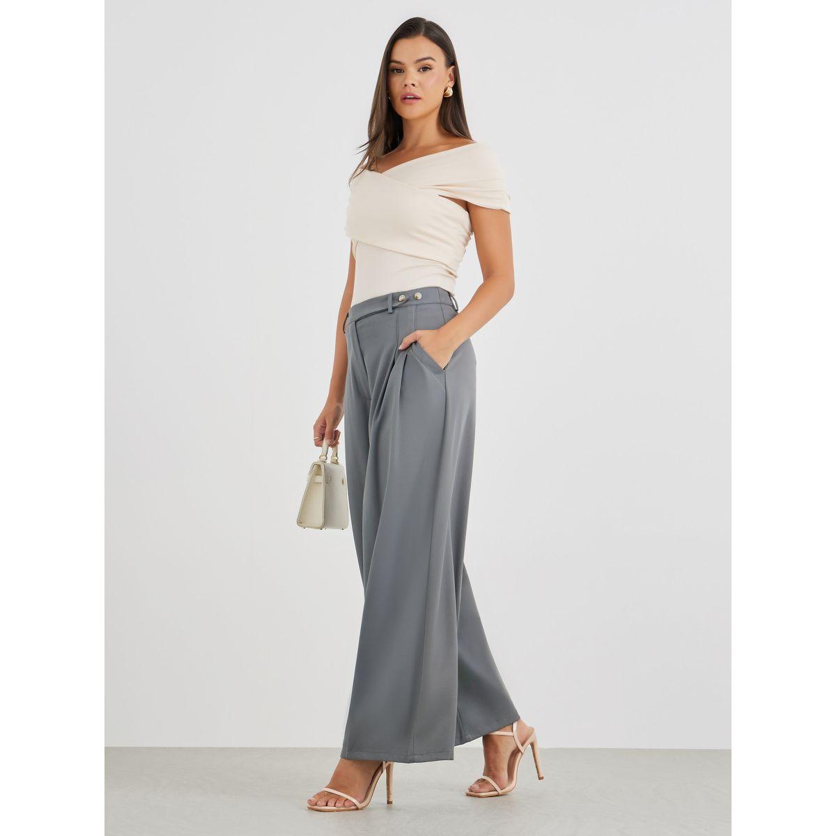Styli Mid Rise Wide Leg Pleated Pants-women-clothing-bottoms-trousers-image-1