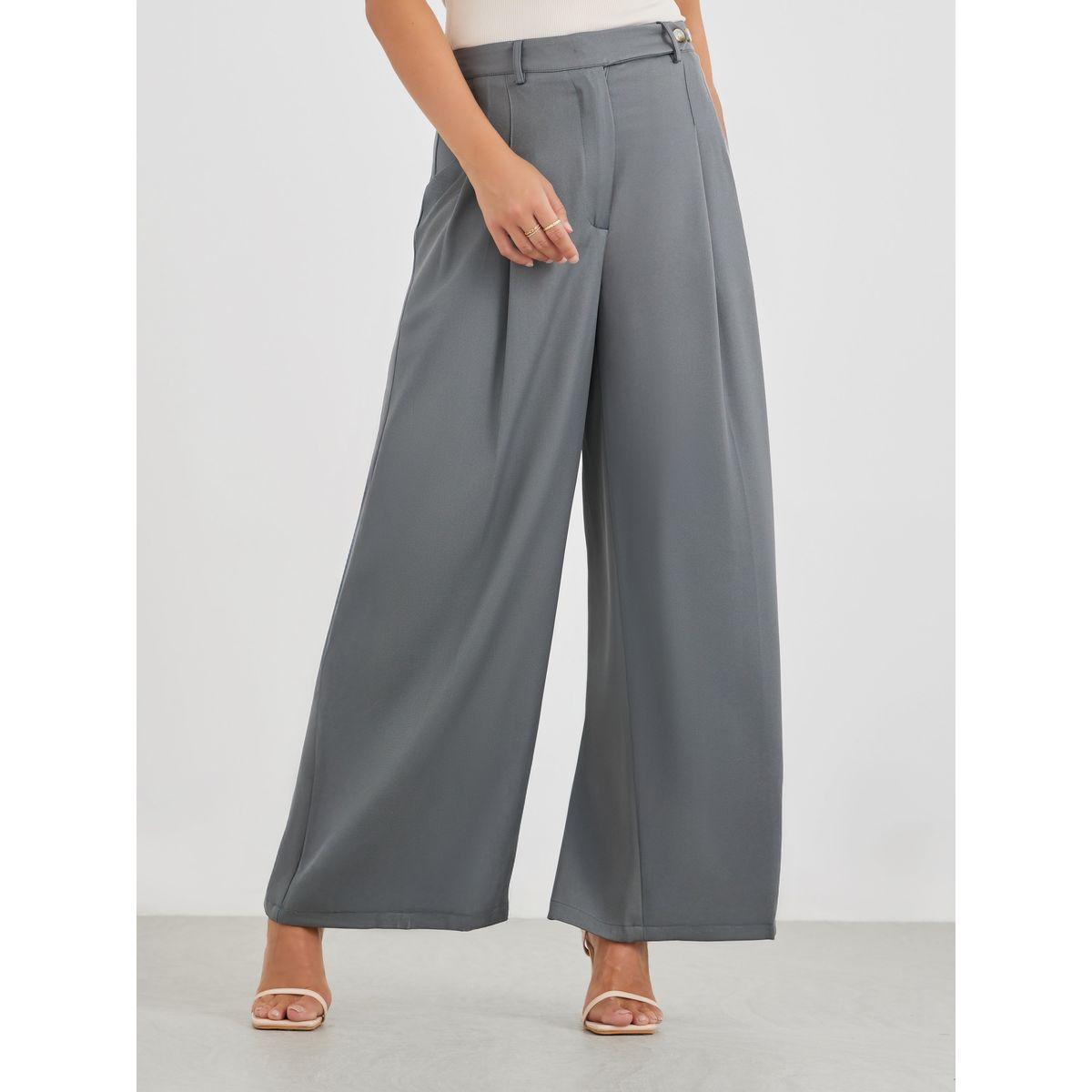 Styli Mid Rise Wide Leg Pleated Pants-women-clothing-bottoms-trousers-image-3