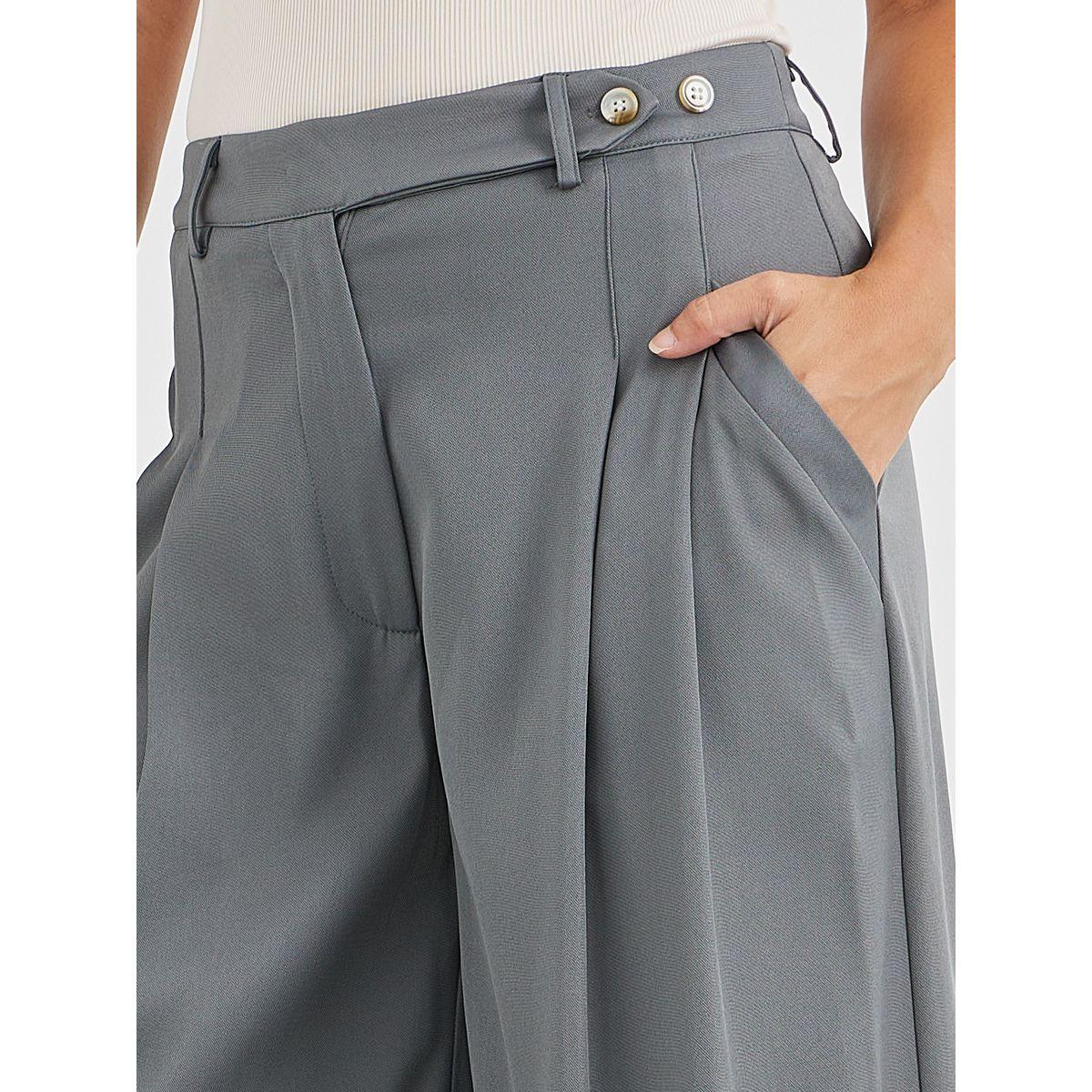 Styli Mid Rise Wide Leg Pleated Pants-women-clothing-bottoms-trousers-image-4