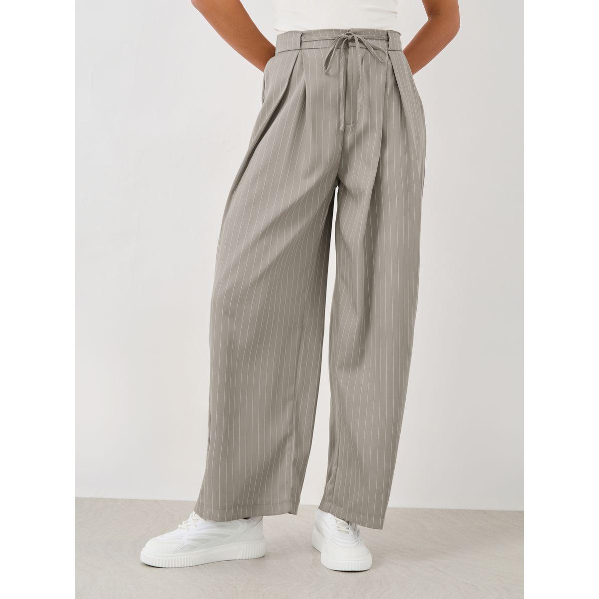 Styli Striped Inverted Pleated Drawstring Pants-women-clothing-bottoms-trousers-image-2